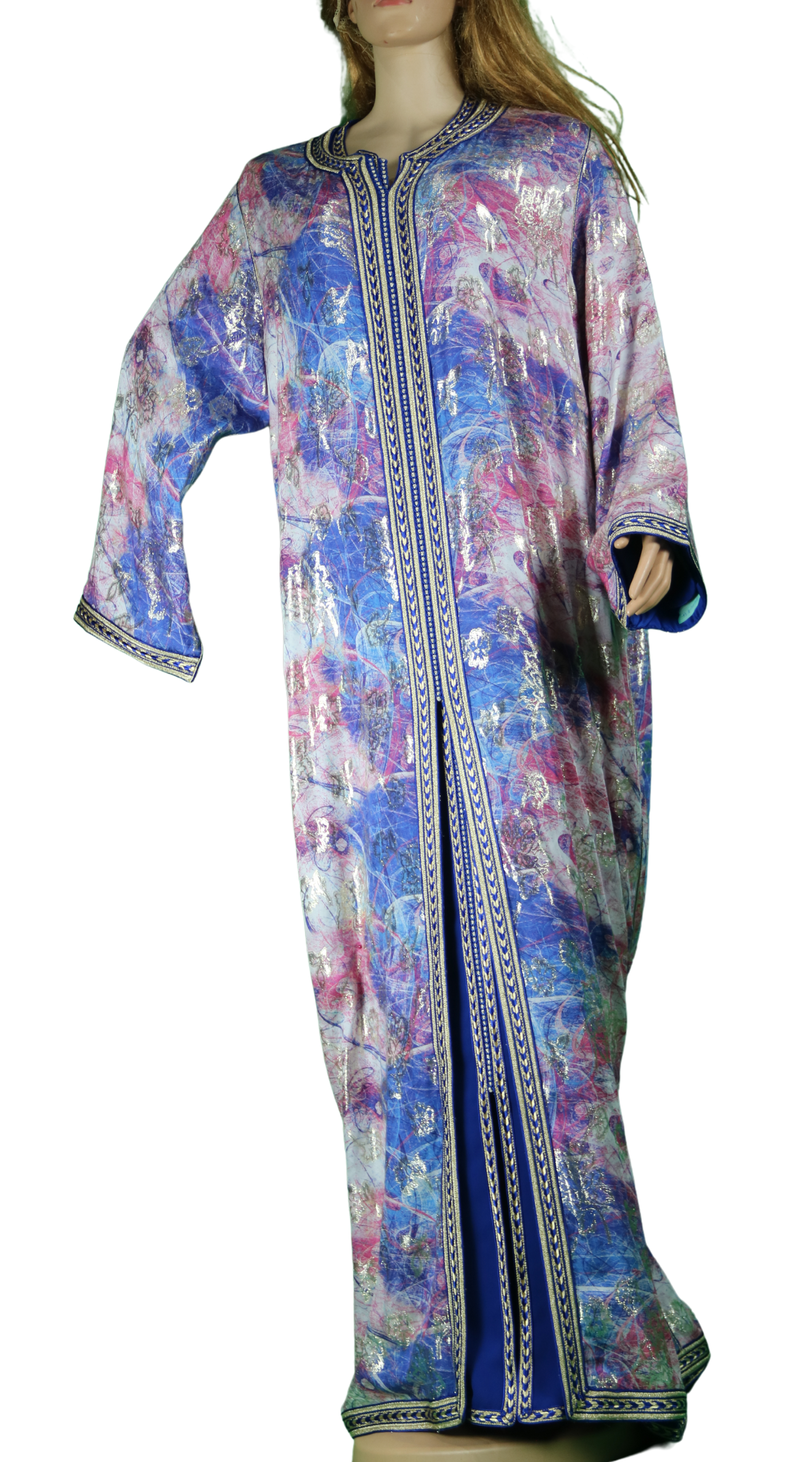 Caftan satiné multicolore