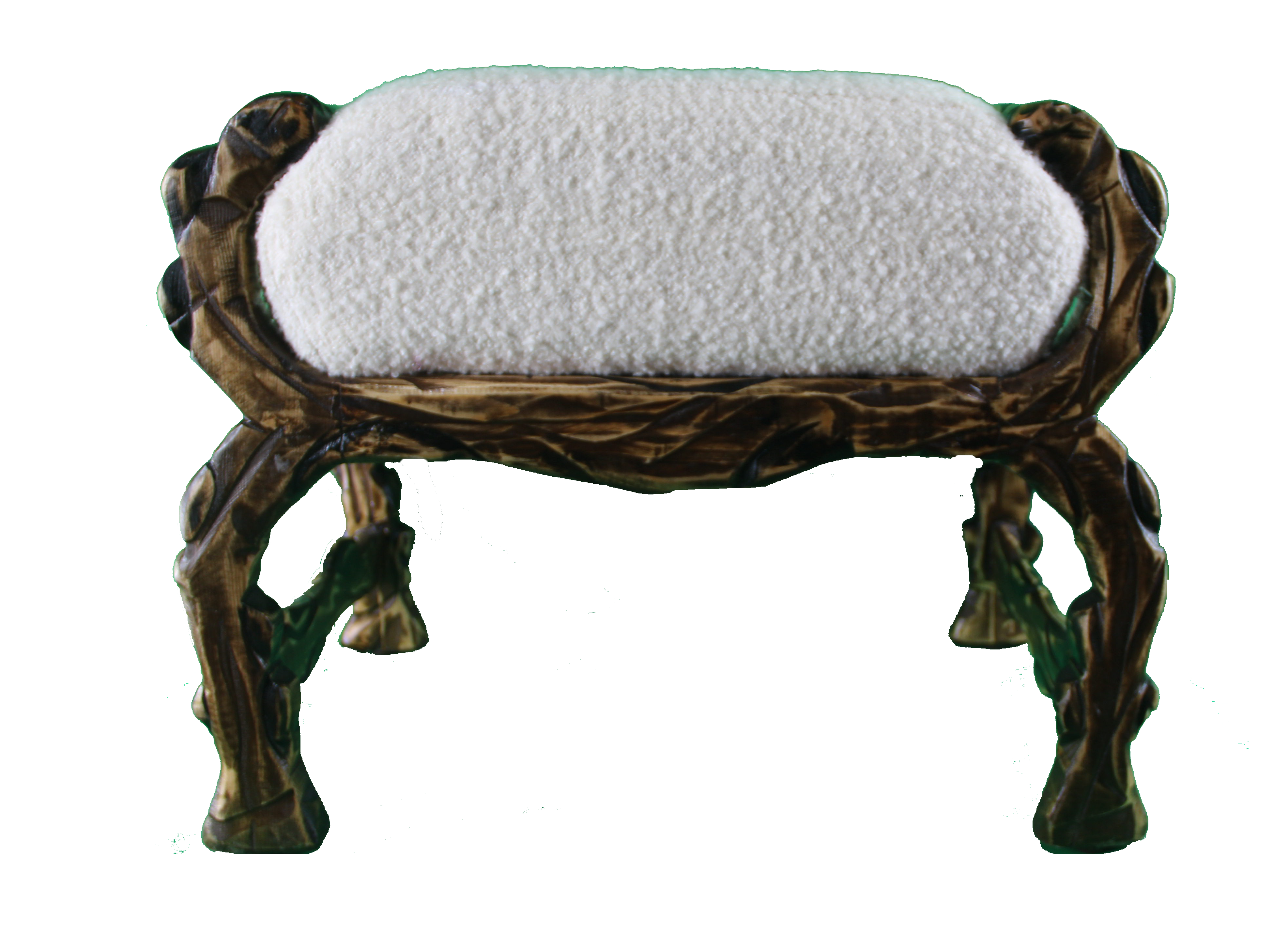 Banc bas sculpté – Assise rectangulaire