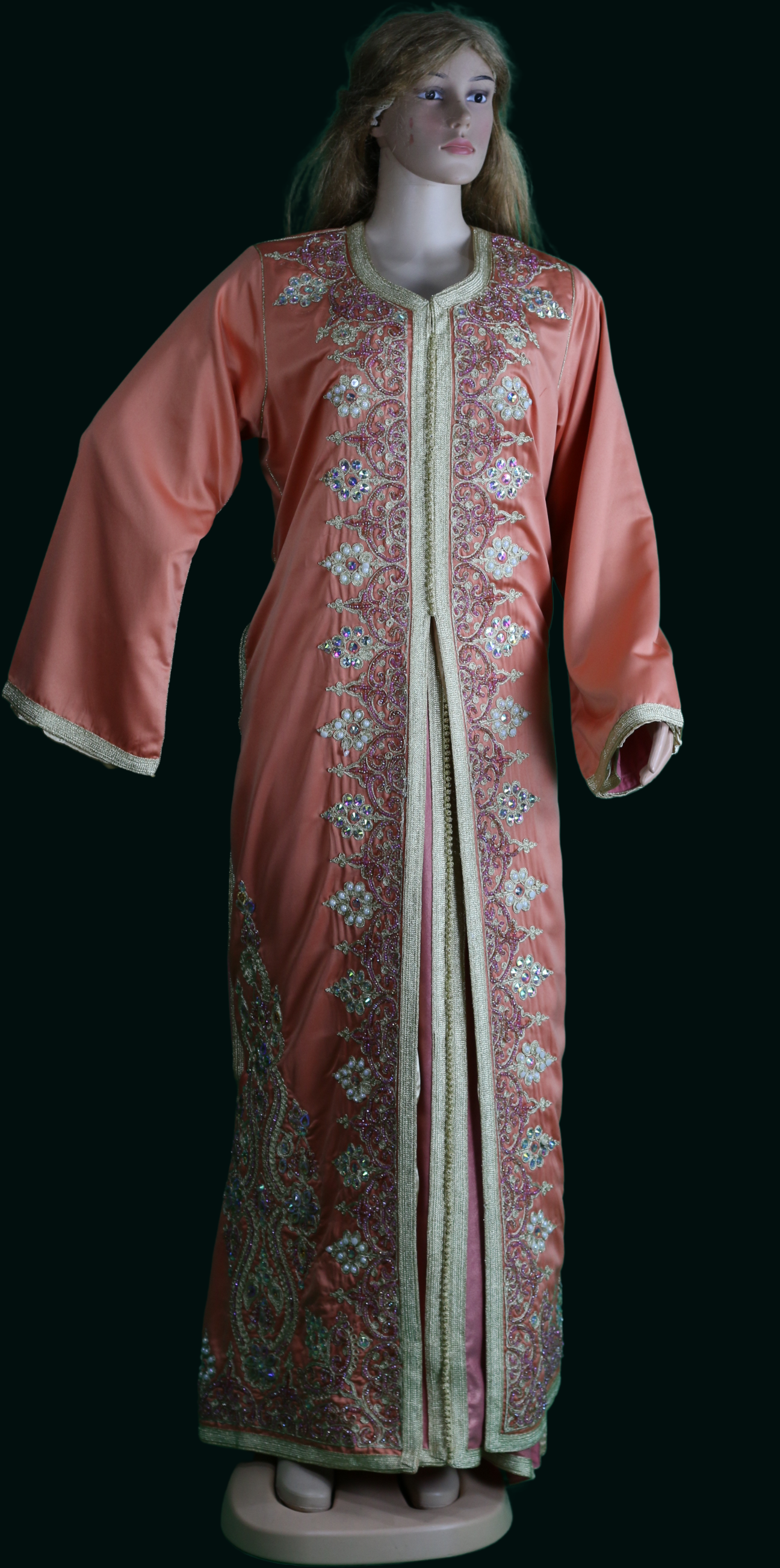 Caftan saumon glamour