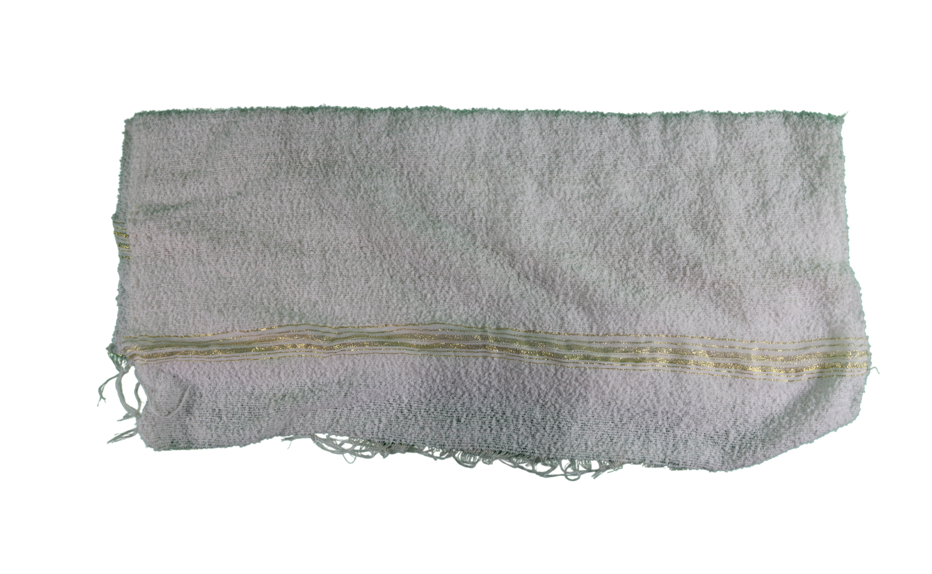 Mendil Blanc Épais à Rayure Dorée