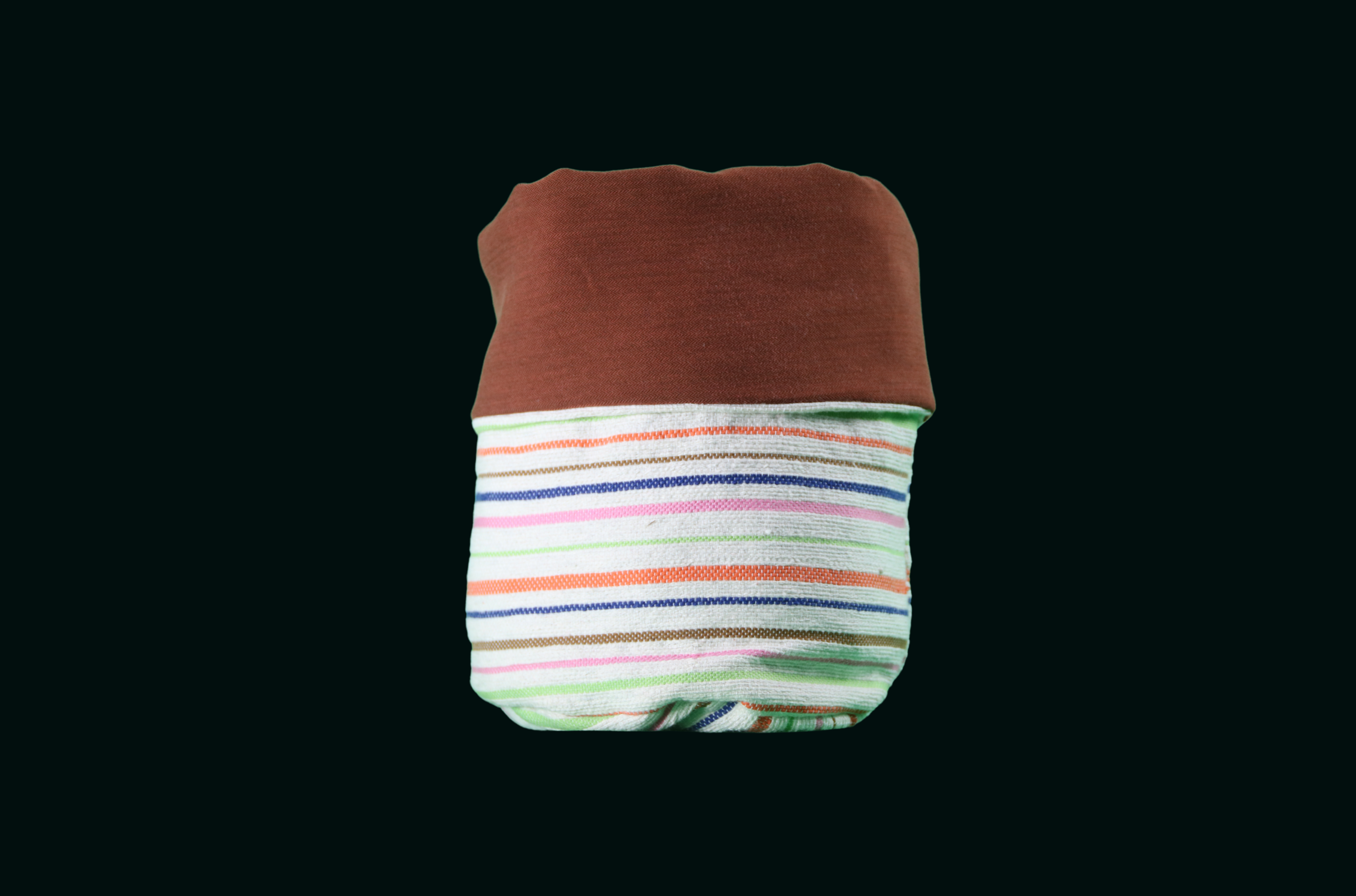 Pochette multicolore à base marron (grande)