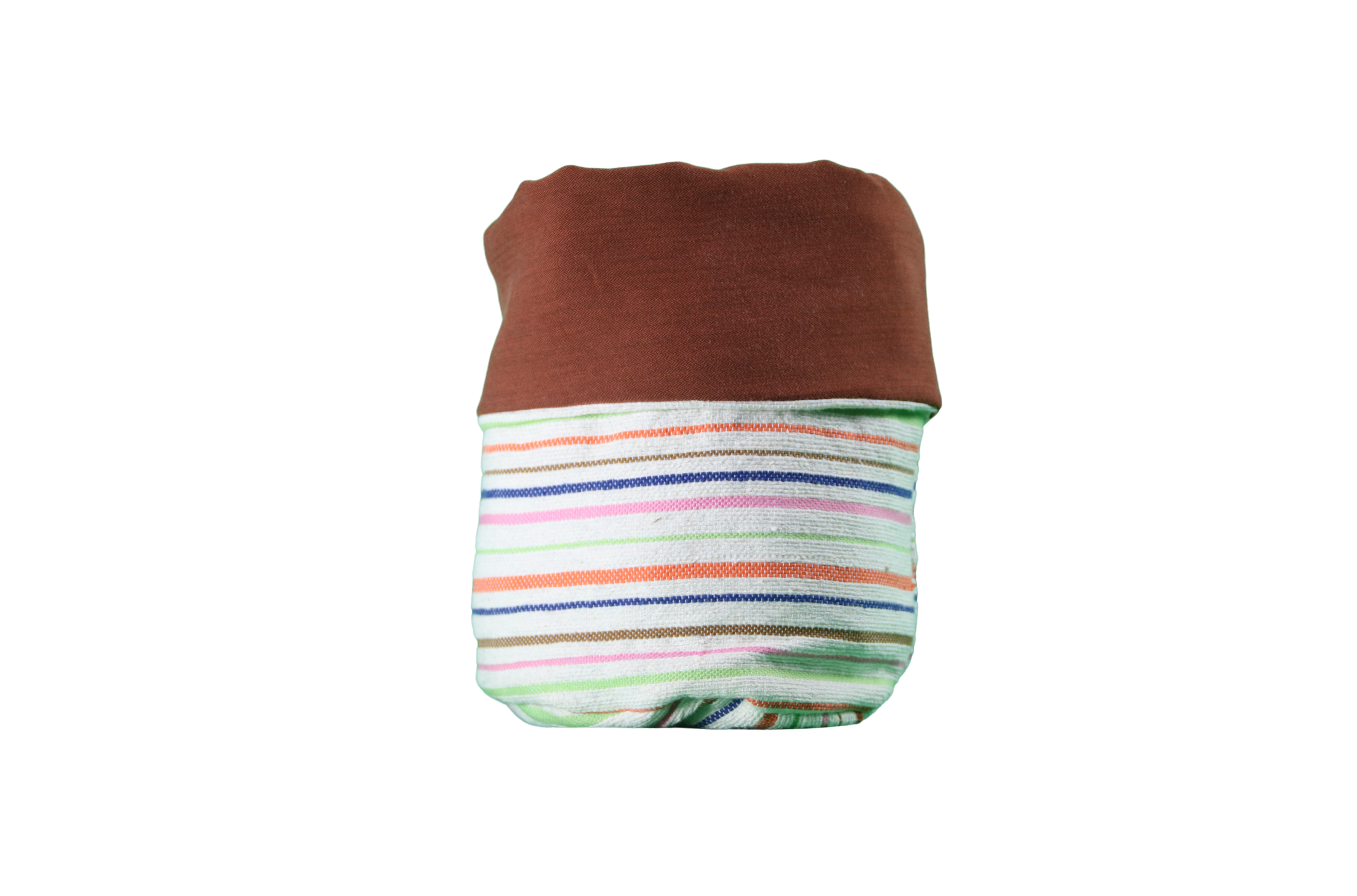 Pochette multicolore à base marron (grande)