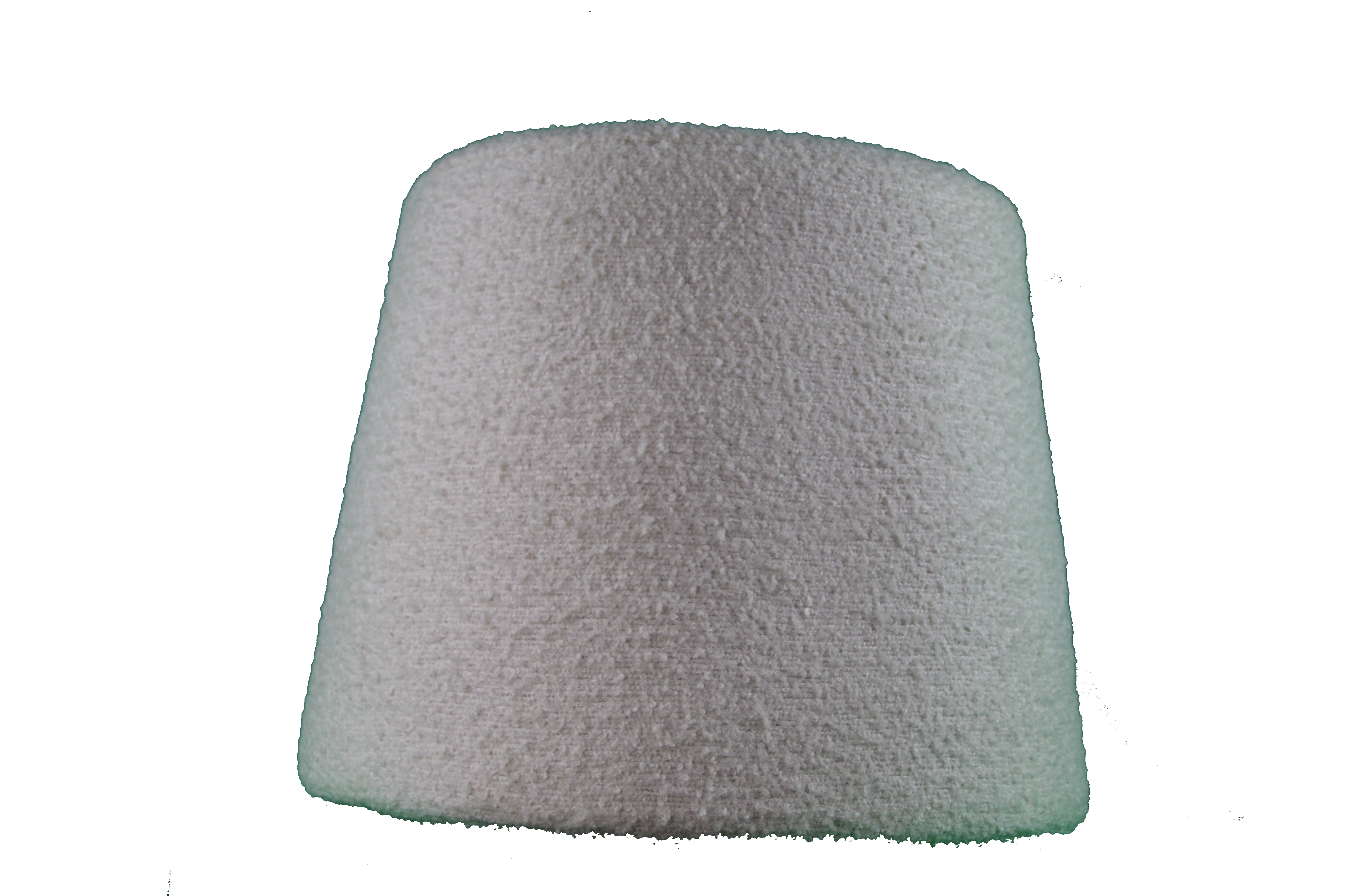 Pouf Trapèze Minimaliste en Tissu Bouclette Blanche – Douceur Sculpturale