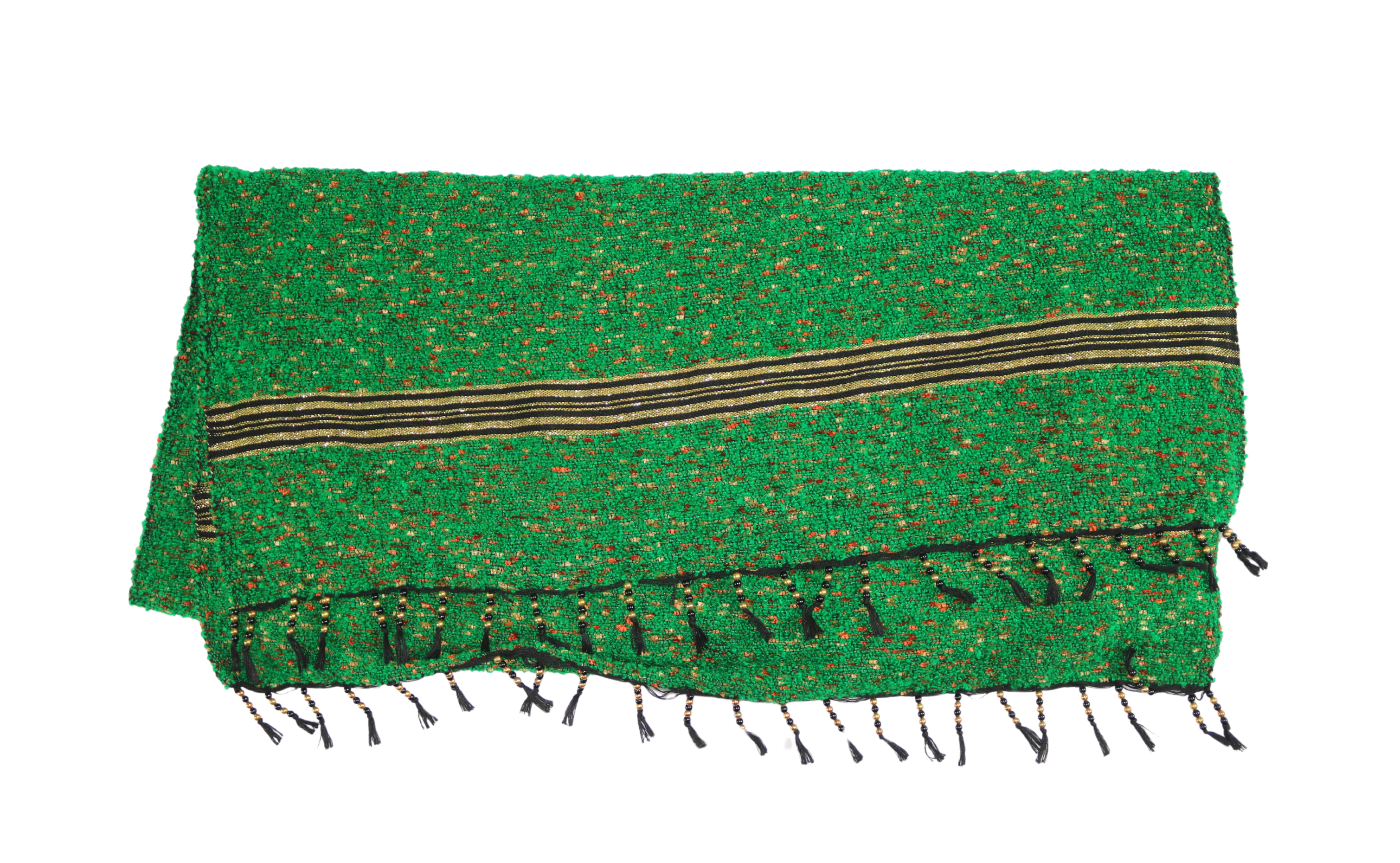 Mendil Vert Texturé à Rayures Noires