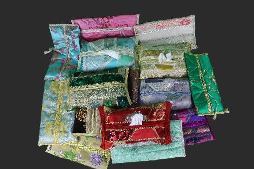 Lot de pochettes à mouchoirs en tissu traditionnel