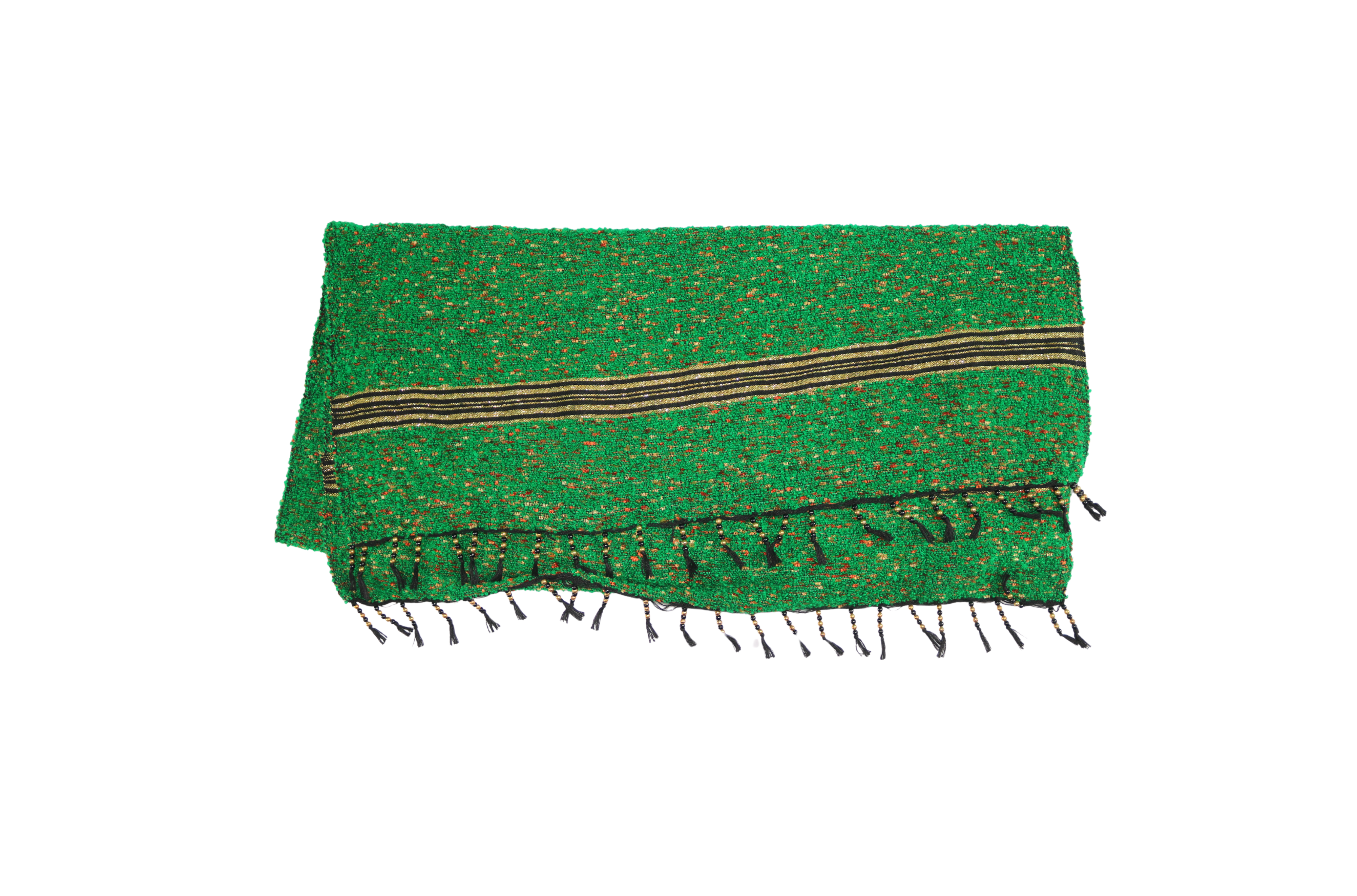 Mendil Vert Texturé à Rayures Noires