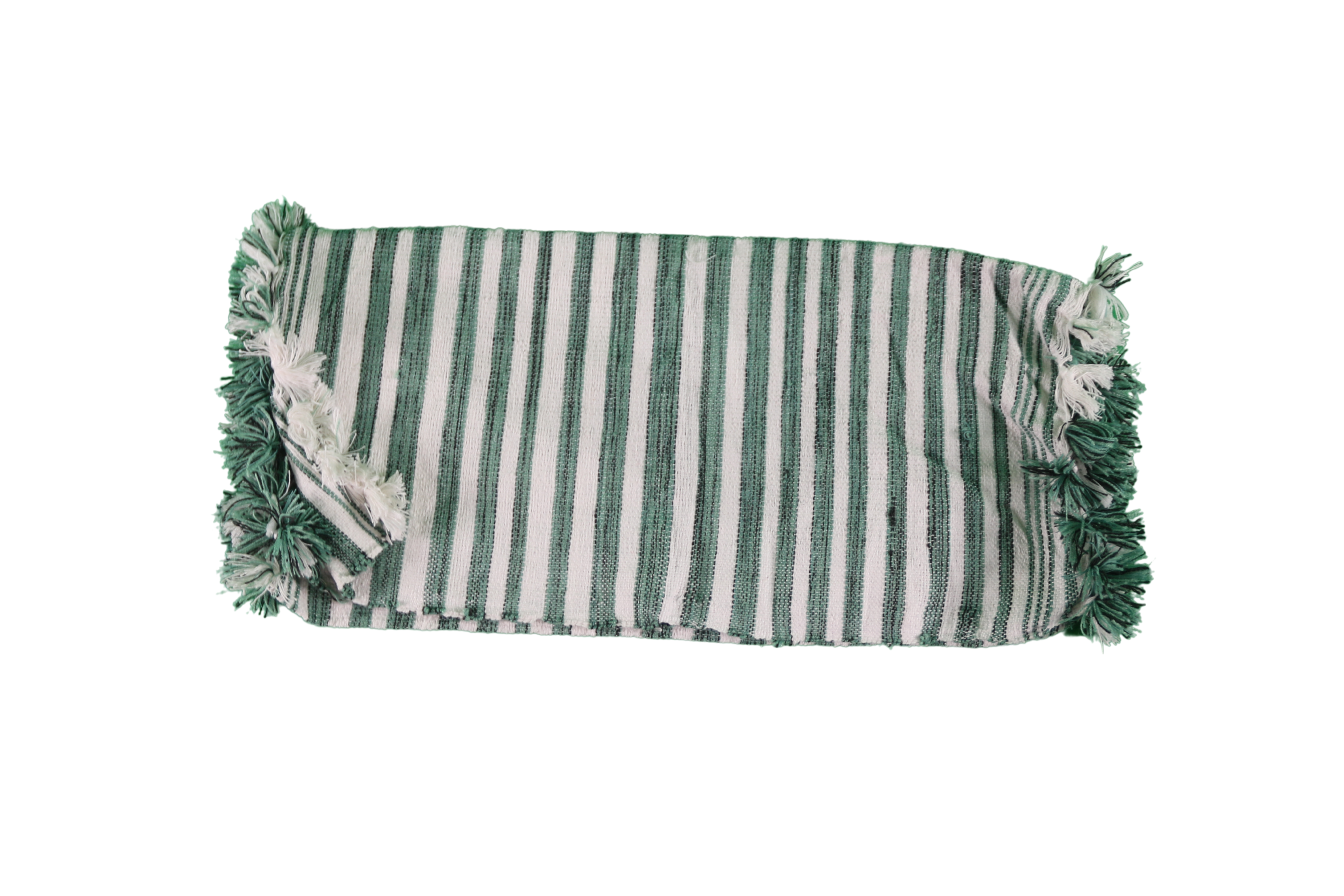 Mendil Épais à Rayures Vertes et Blanches