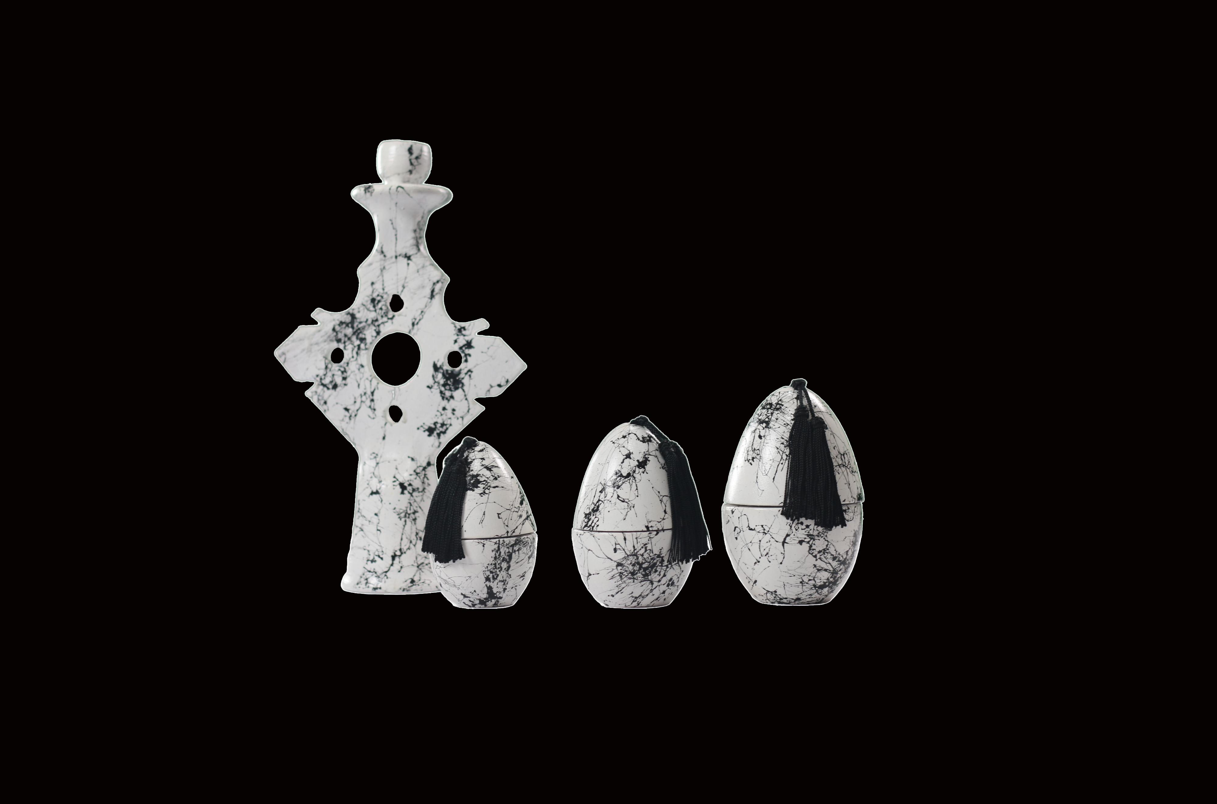 Ensemble Décoratif Amazigh – Éclat Noir & Argent