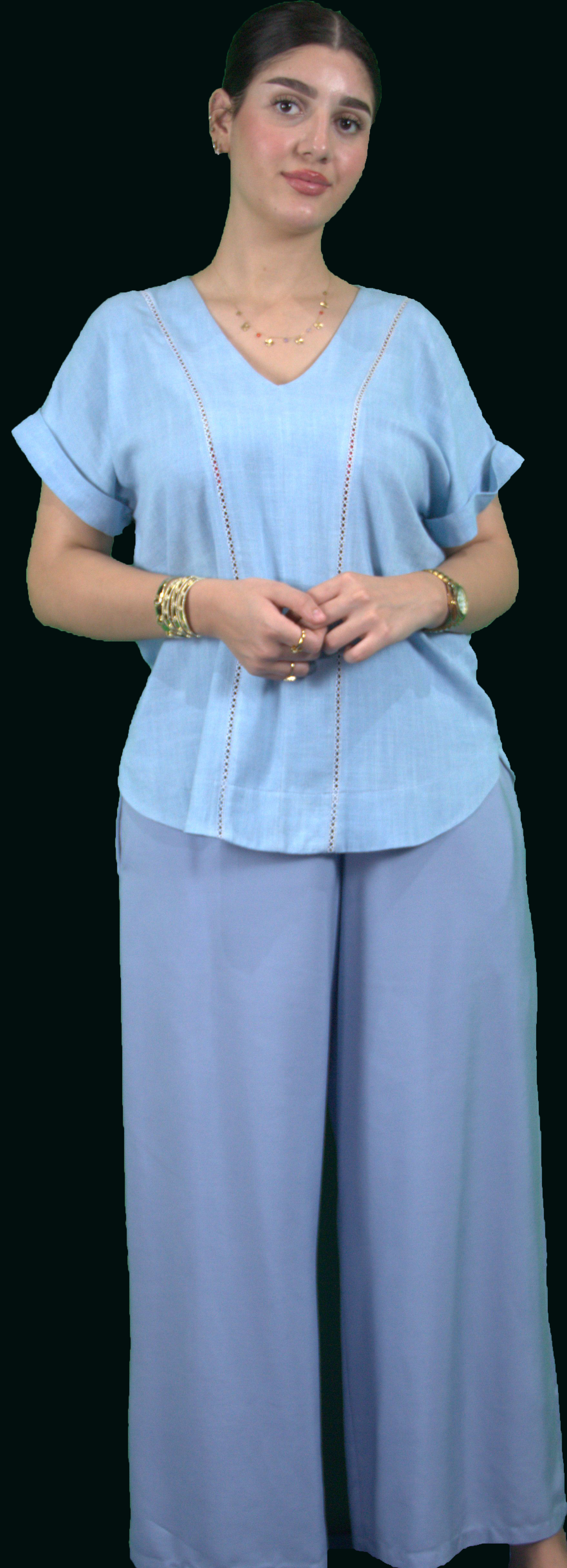 Ensemble d'été bleu pastel – Confort et élégance