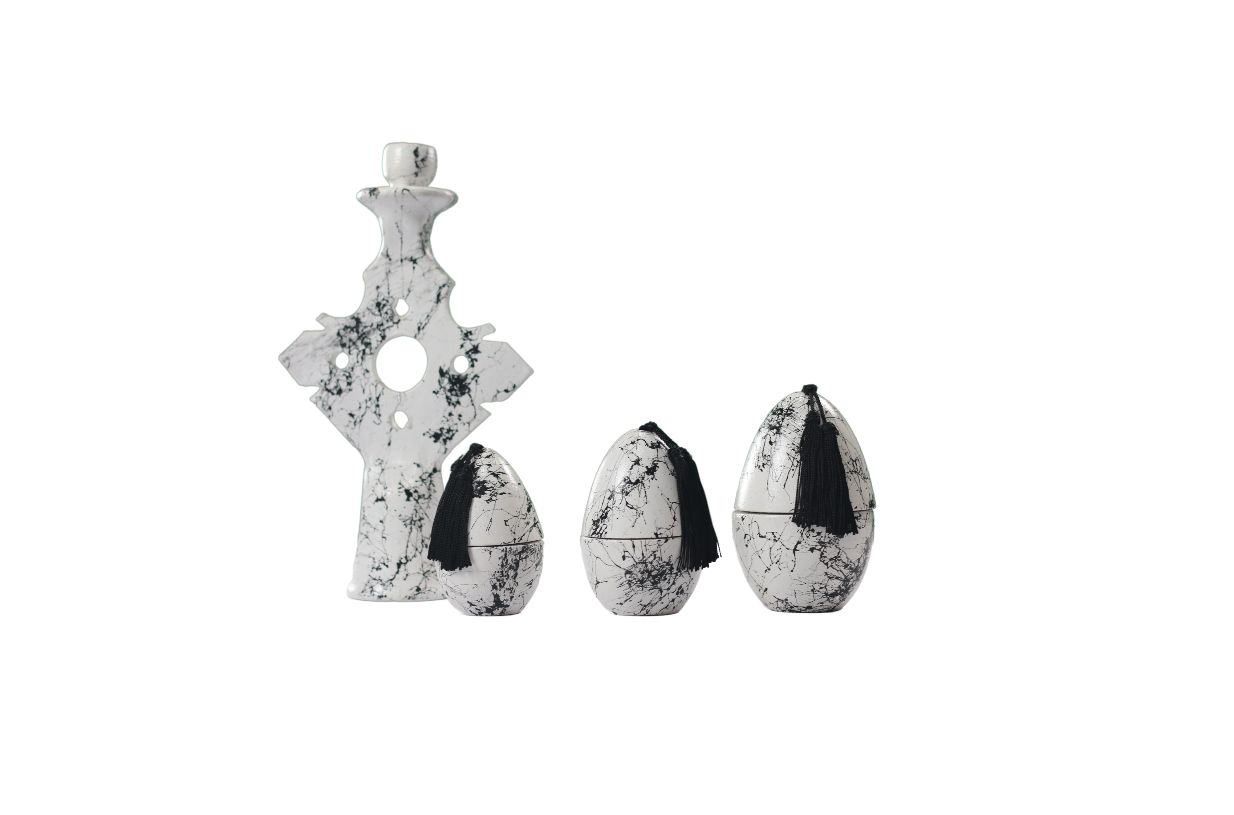 Amazigh Decorative Set – Black &amp; Silver Shine