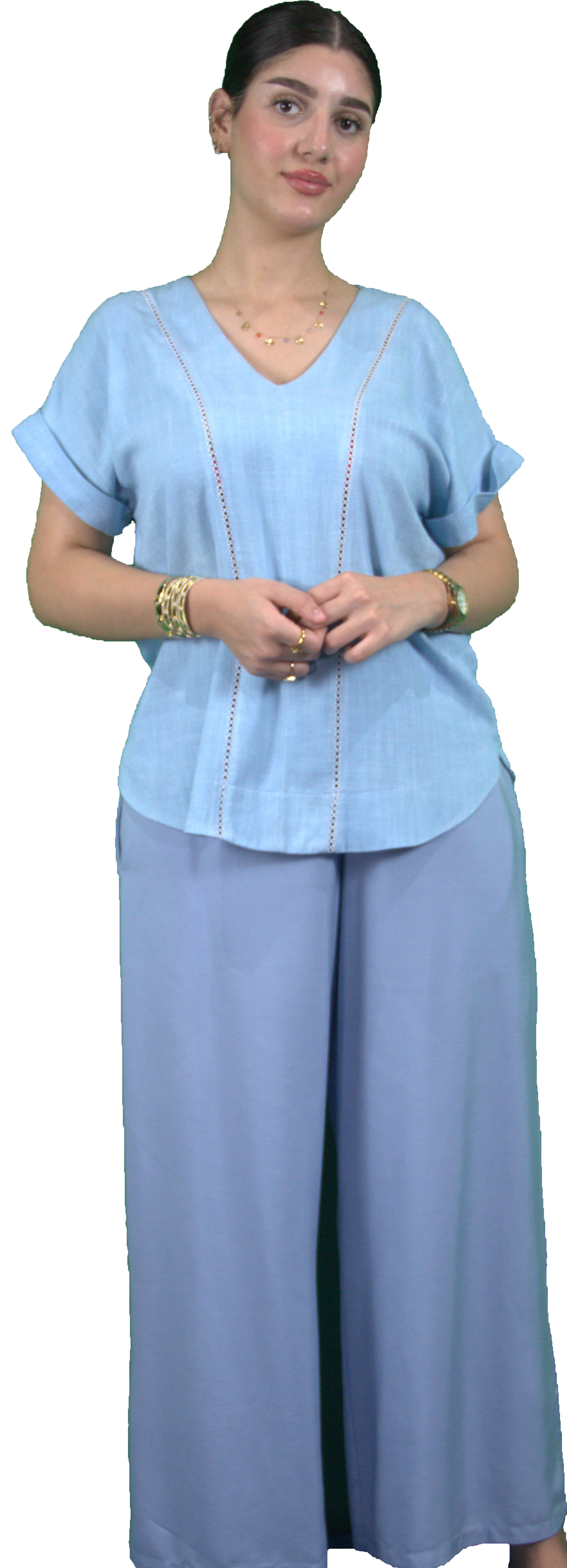 Ensemble d'été bleu pastel – Confort et élégance