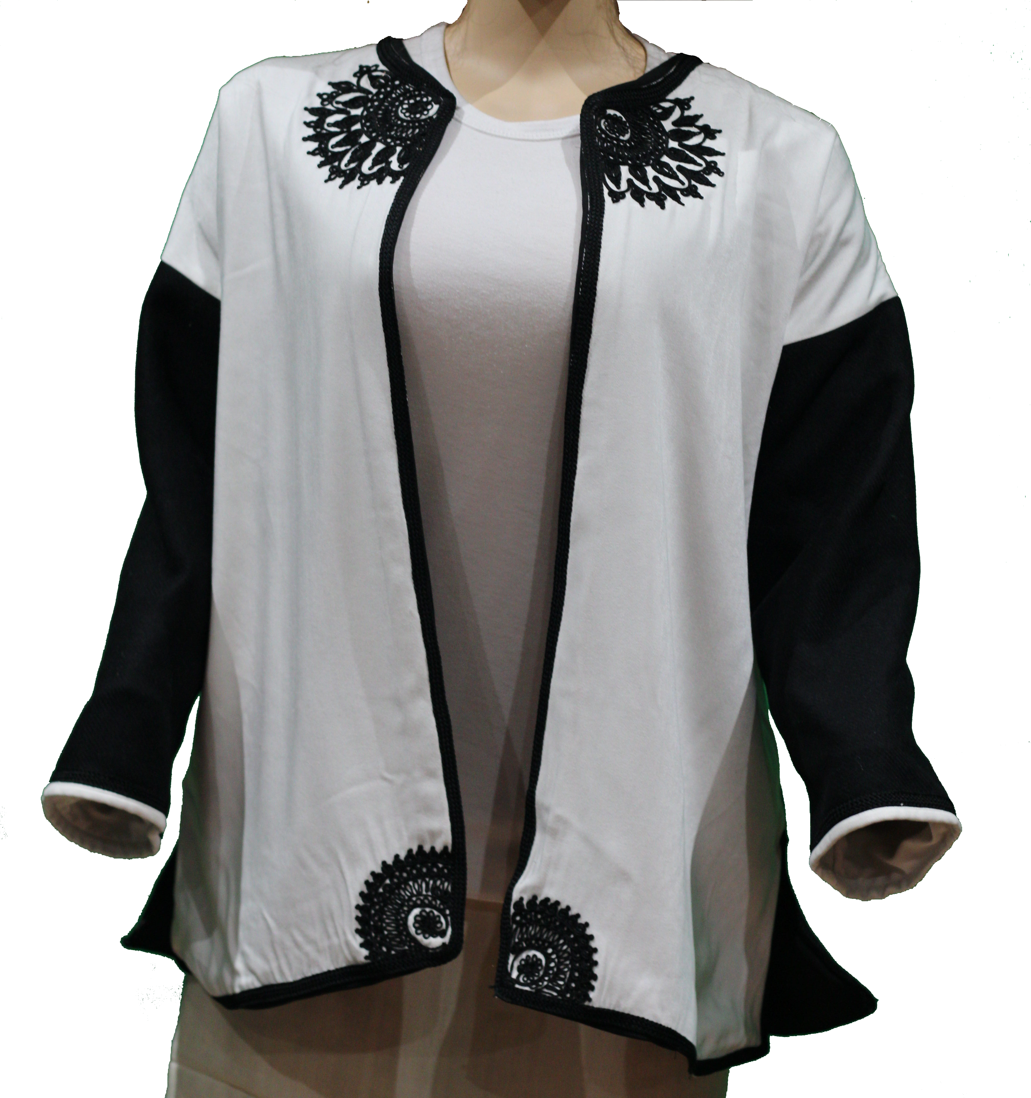 Veste Élégance Noire & Blanche