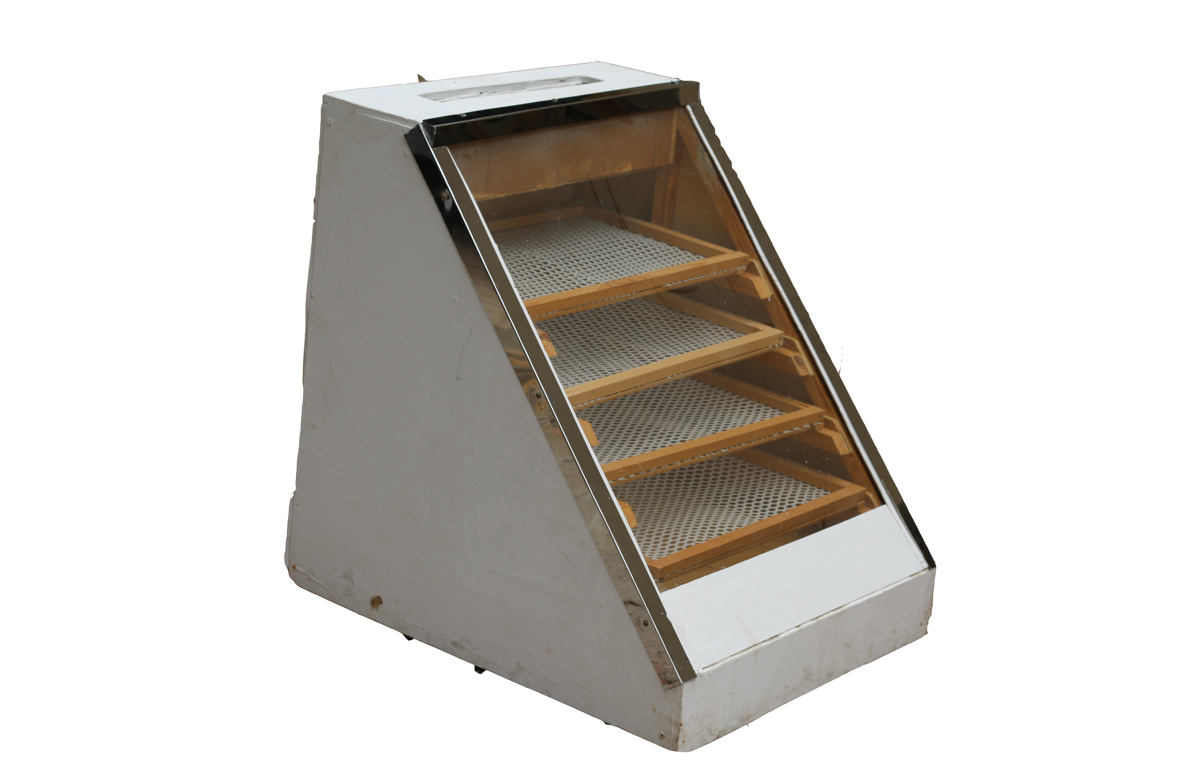 Vitrine de Présentation Incliné Artisanale – Élégance Rustique et Hygiène Optimale