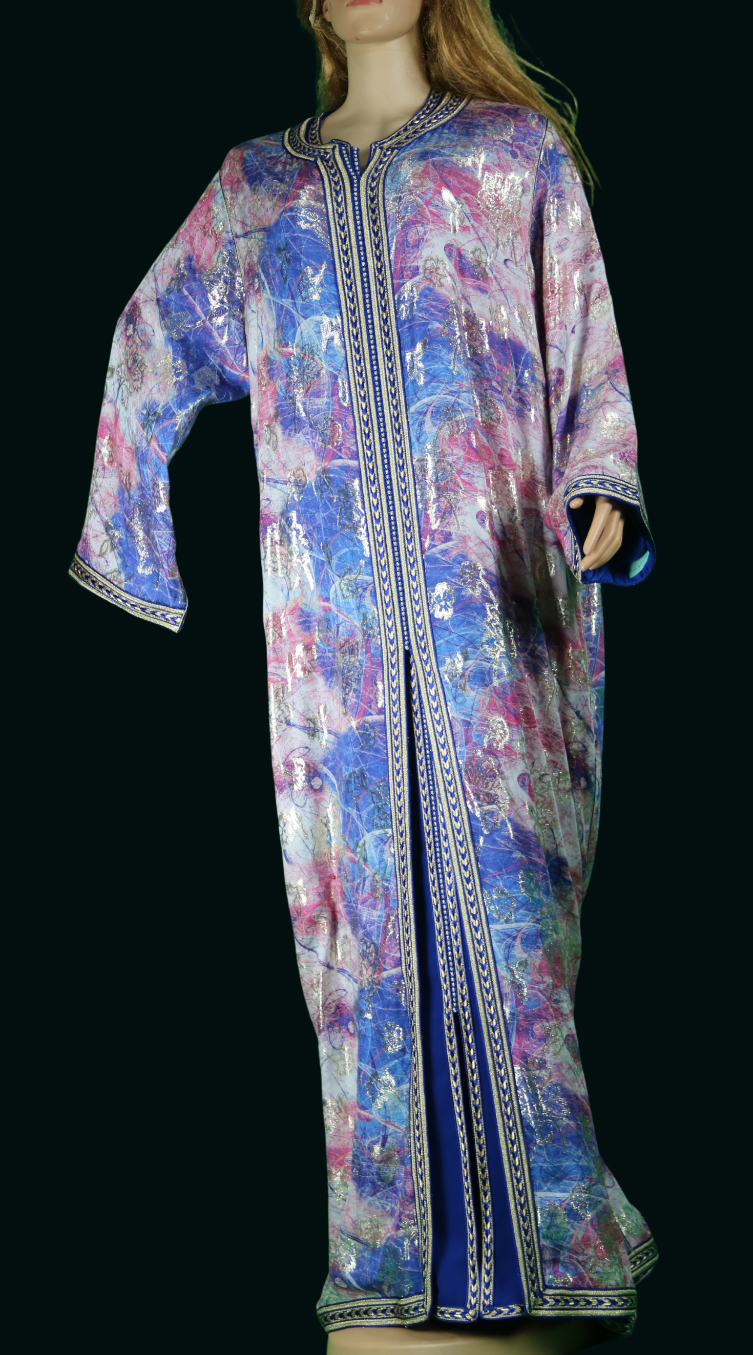 Caftan satiné multicolore