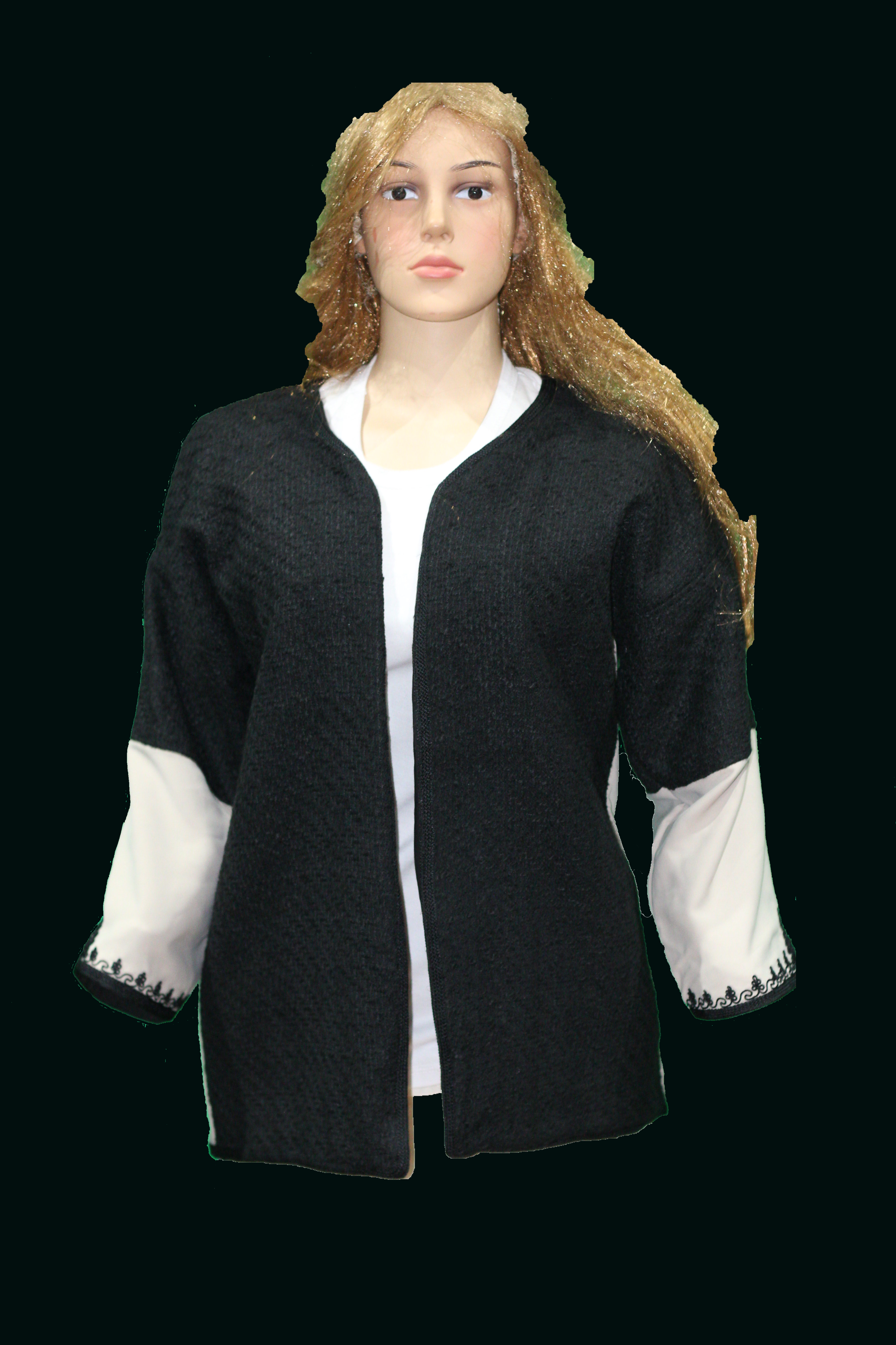 Veste Contrastée avec Manches Claires