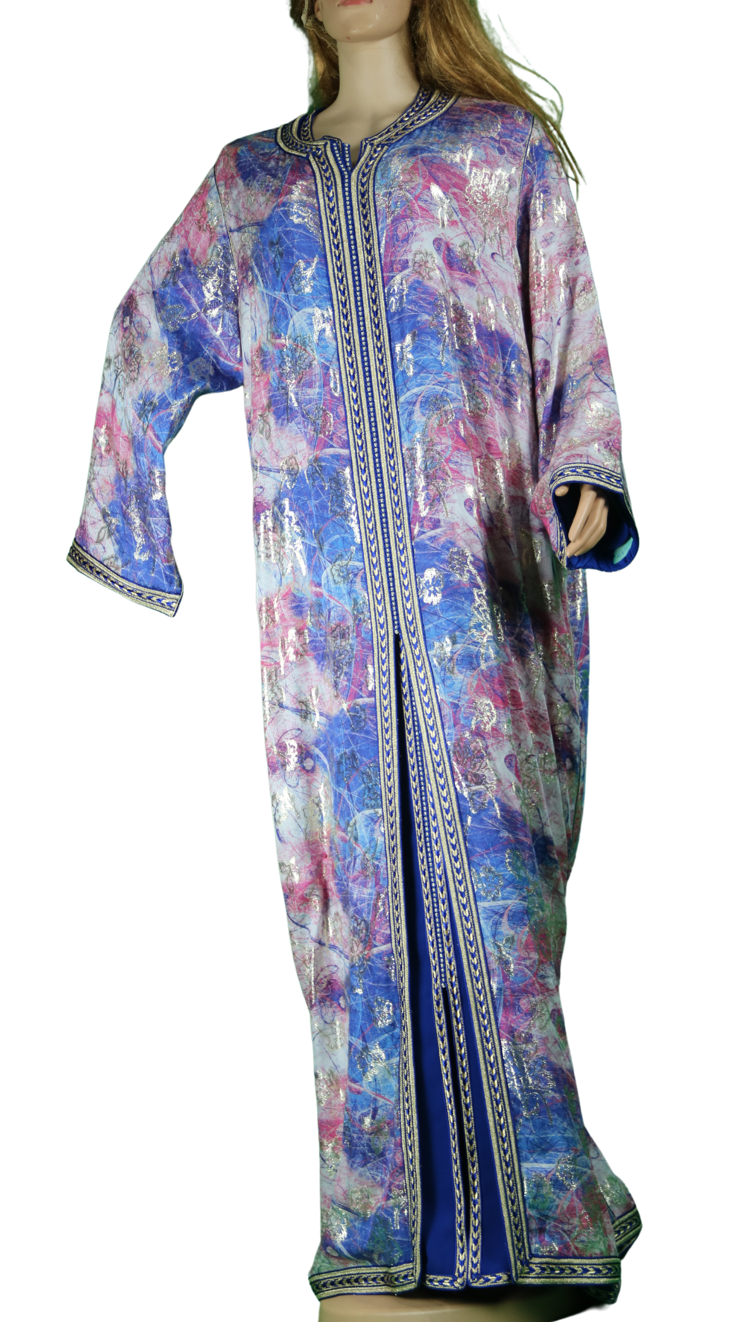 Caftan satiné multicolore