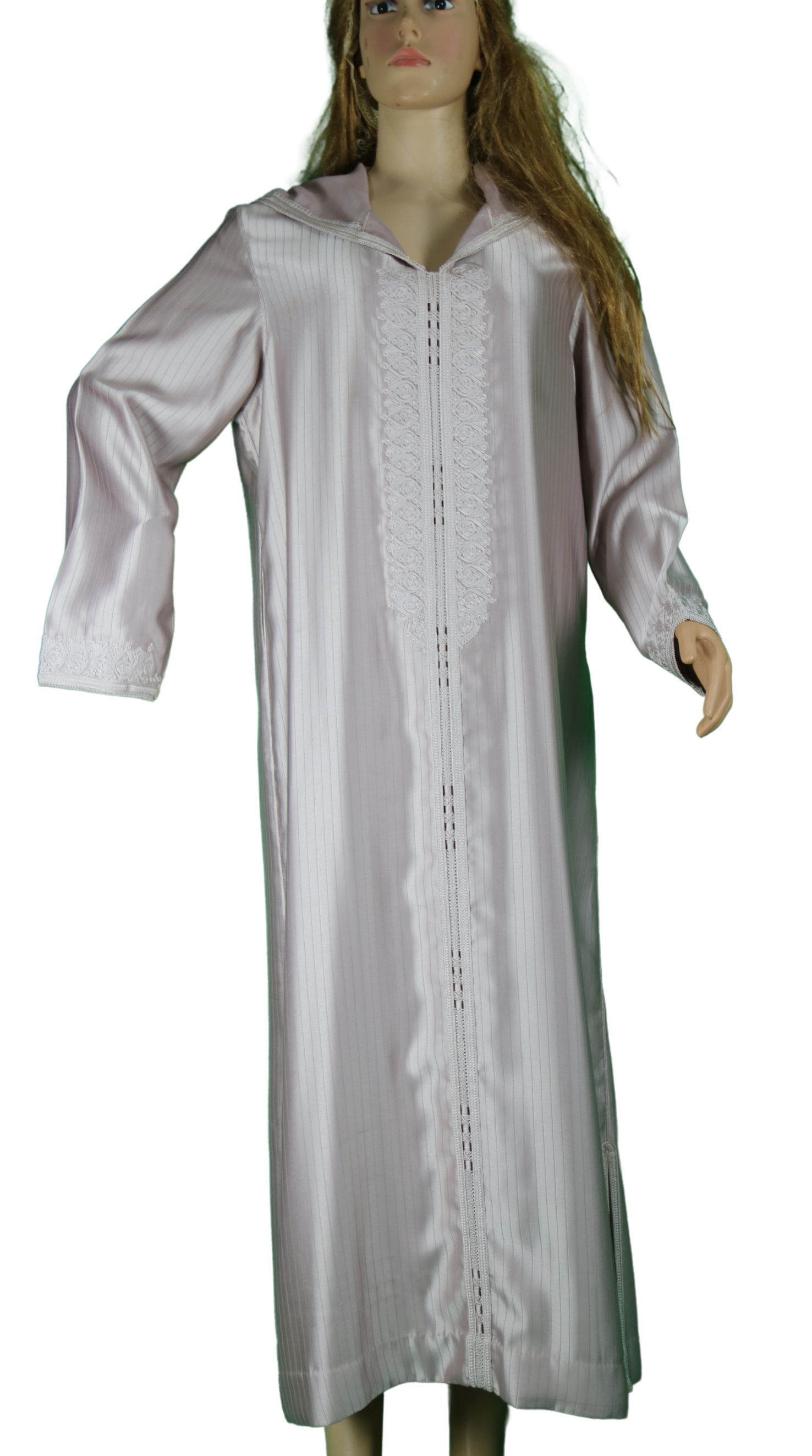 Djellaba satin rose clair
