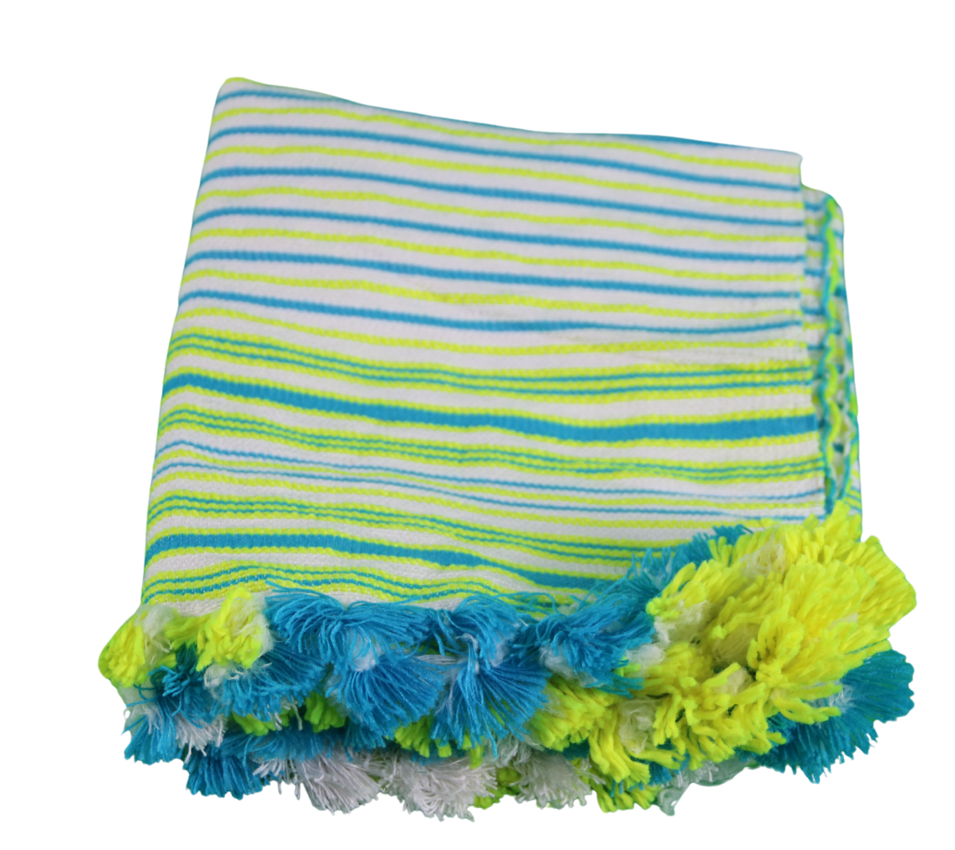 Mendil Rayé Multicolore Pliage Carré