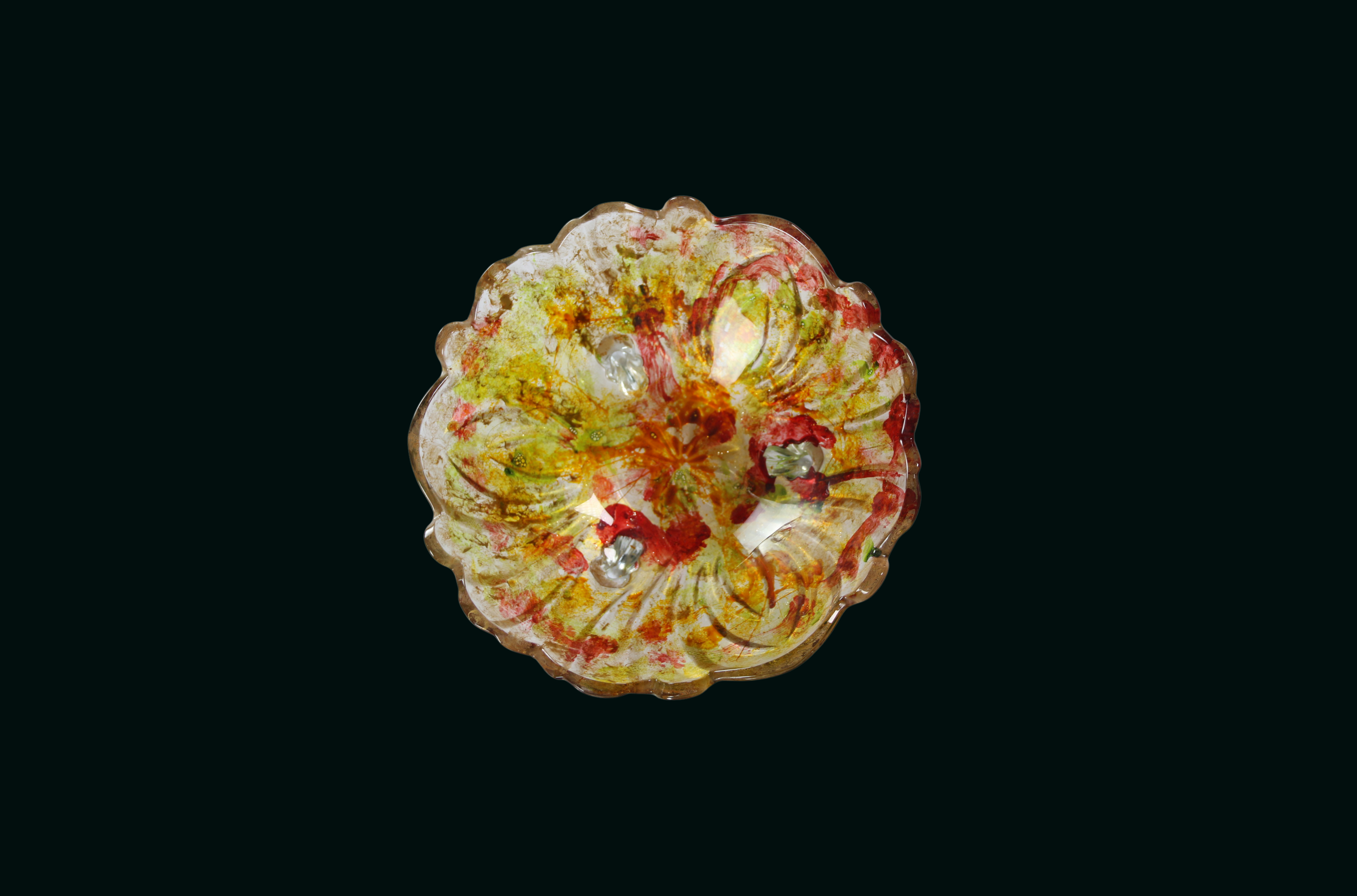 Coupelle décorative en verre peint