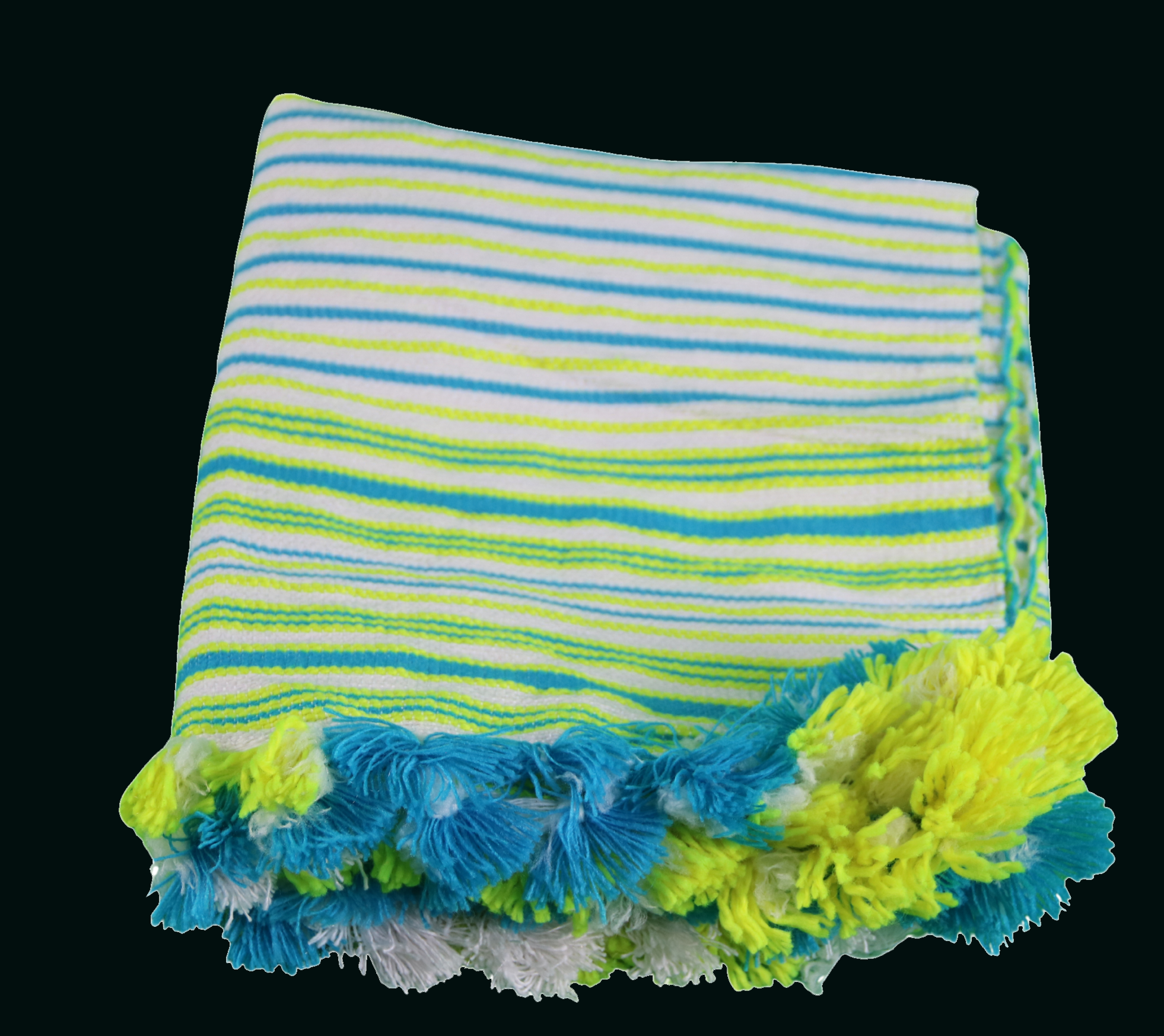 Mendil Rayé Multicolore Pliage Carré