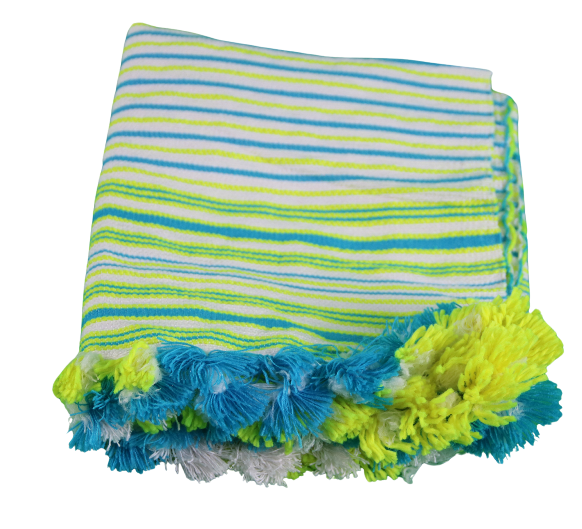 Mendil Rayé Multicolore Pliage Carré