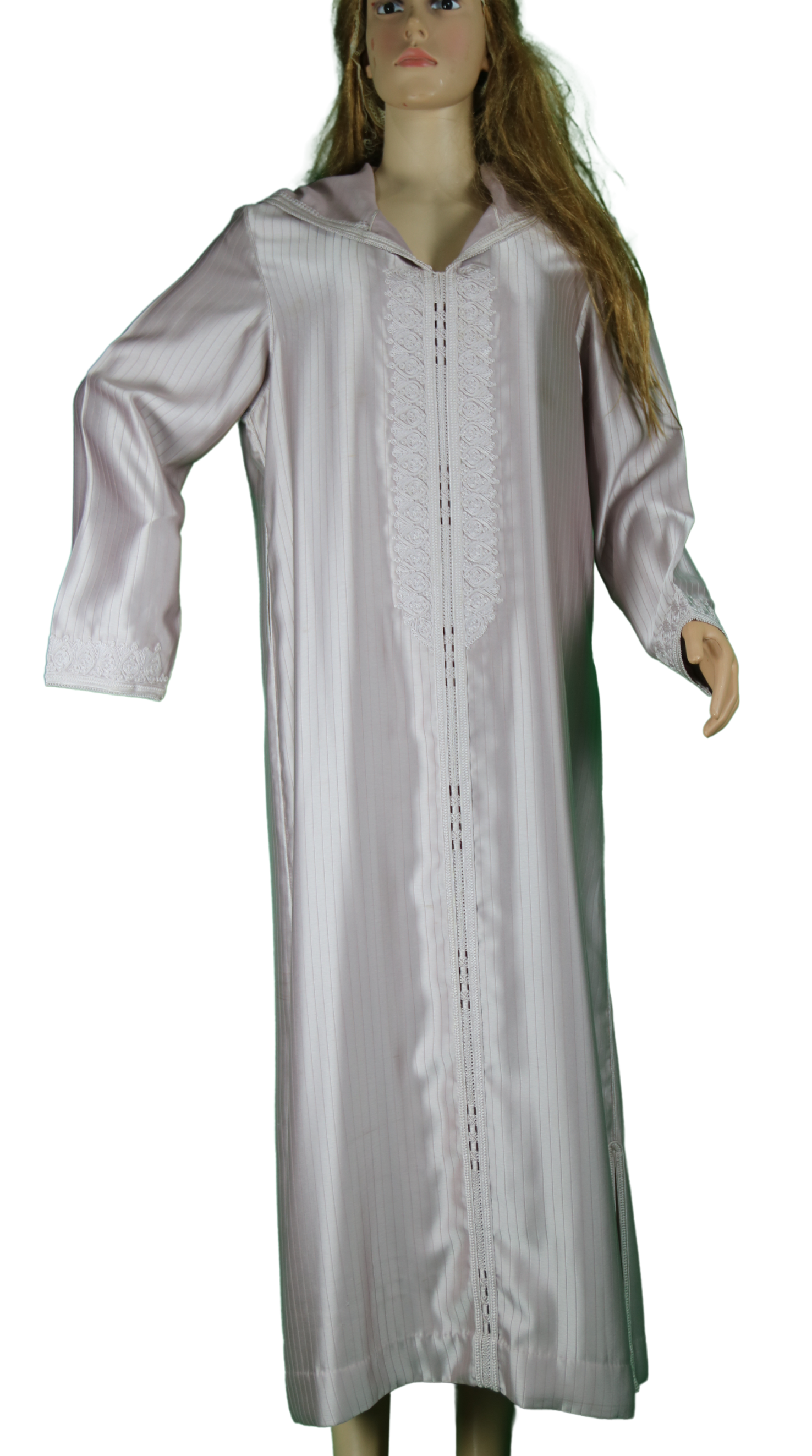 Djellaba satin rose clair