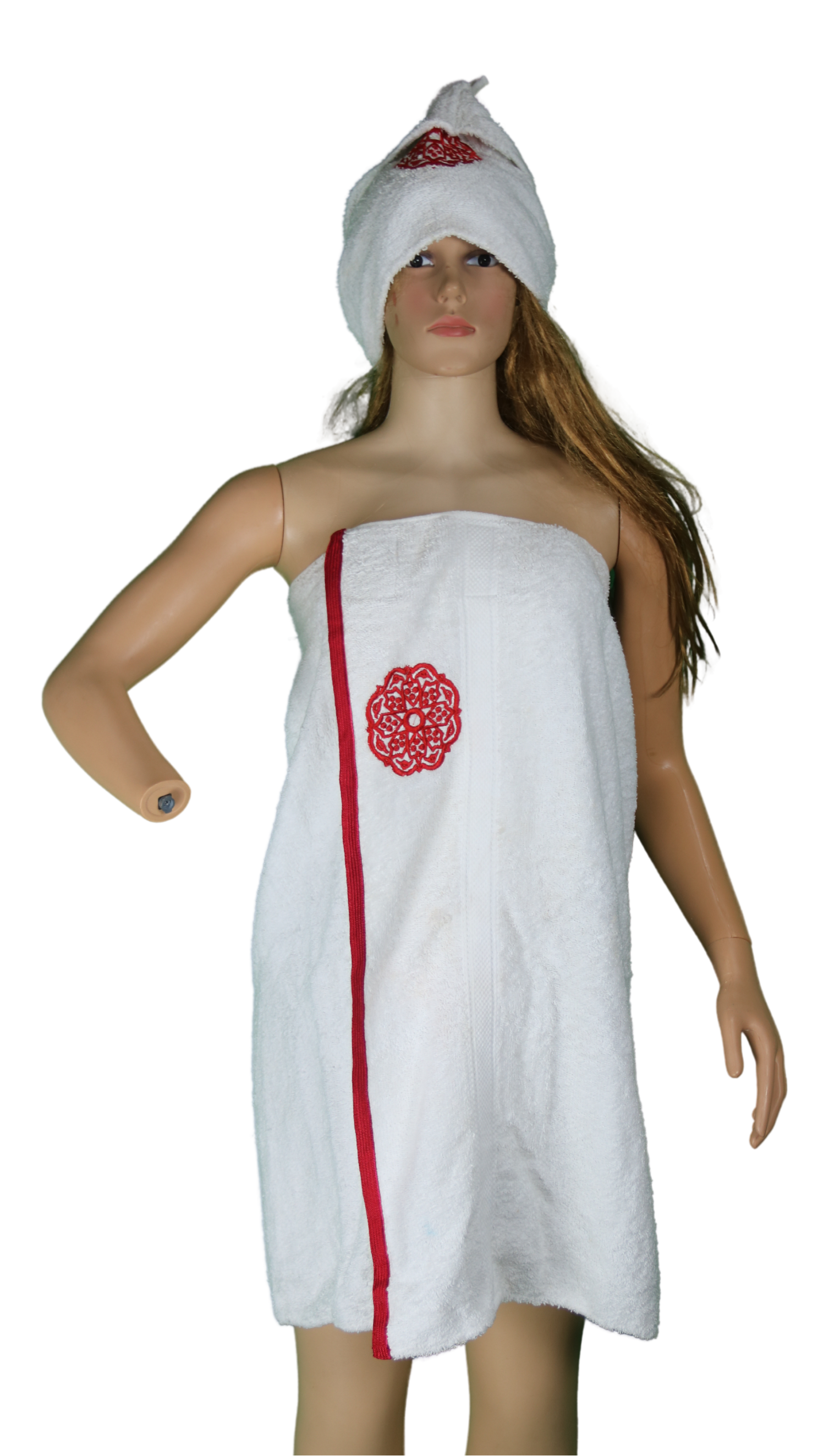 Ensemble hammam brodé – turban & paréo
