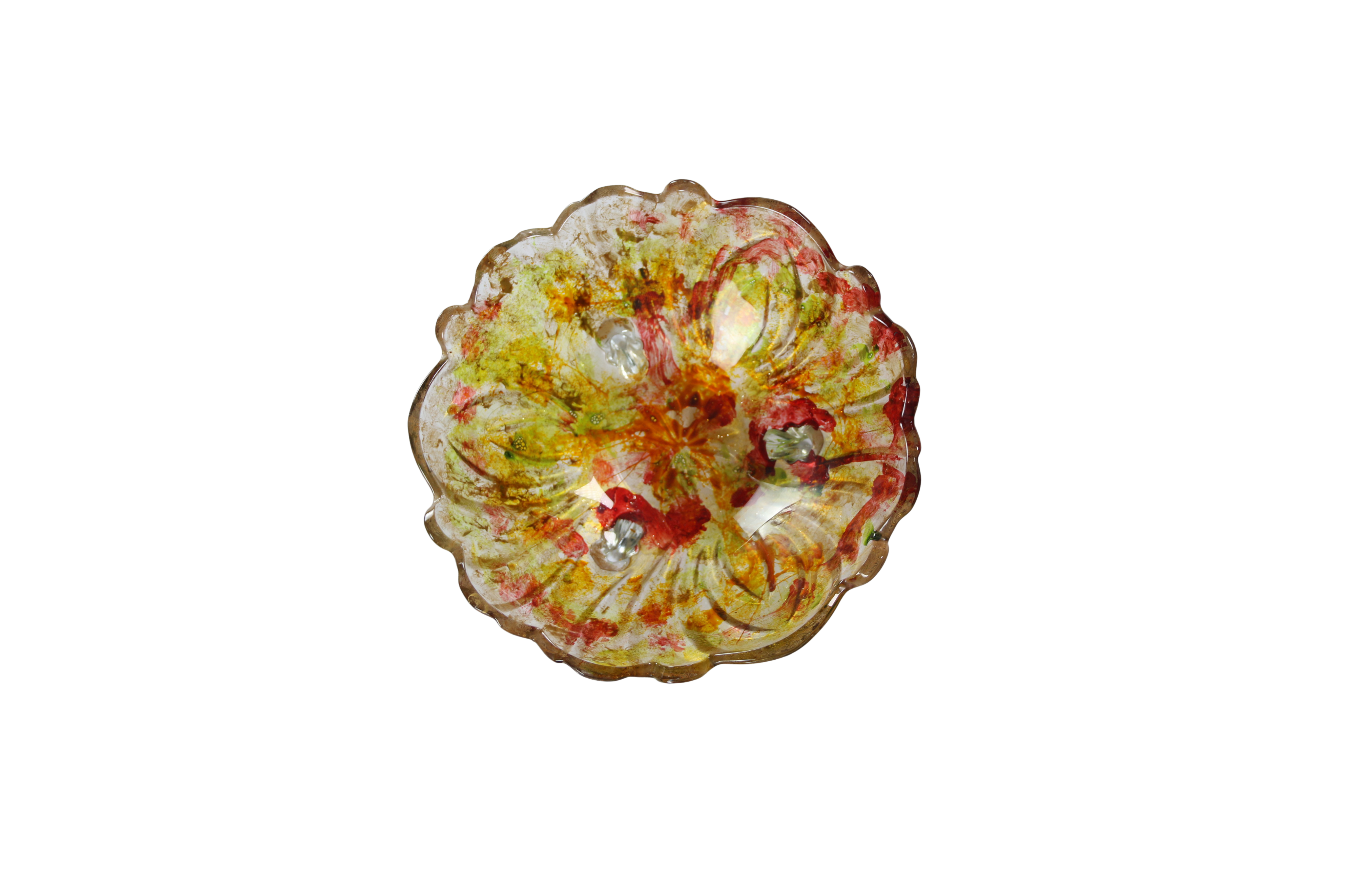 Coupelle décorative en verre peint