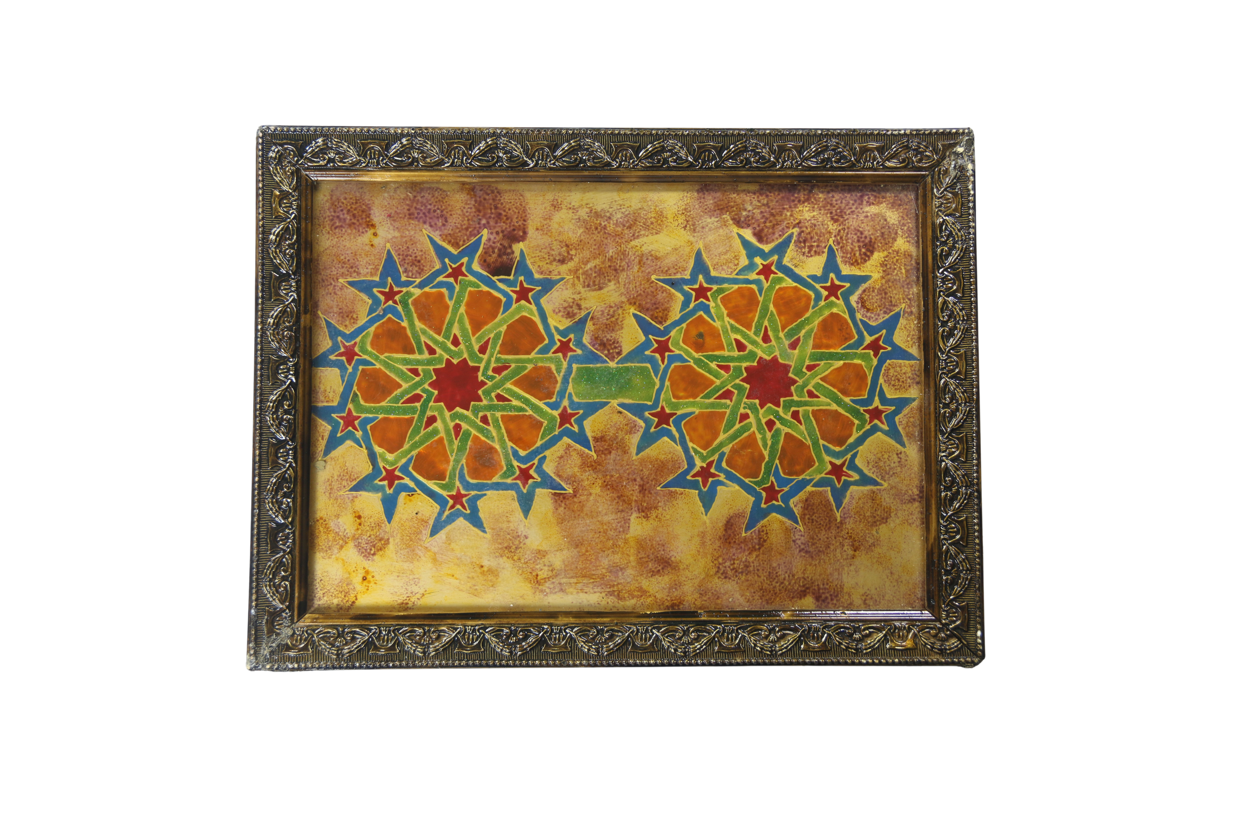 Cadre mural en bois – Motif géométrique marocain