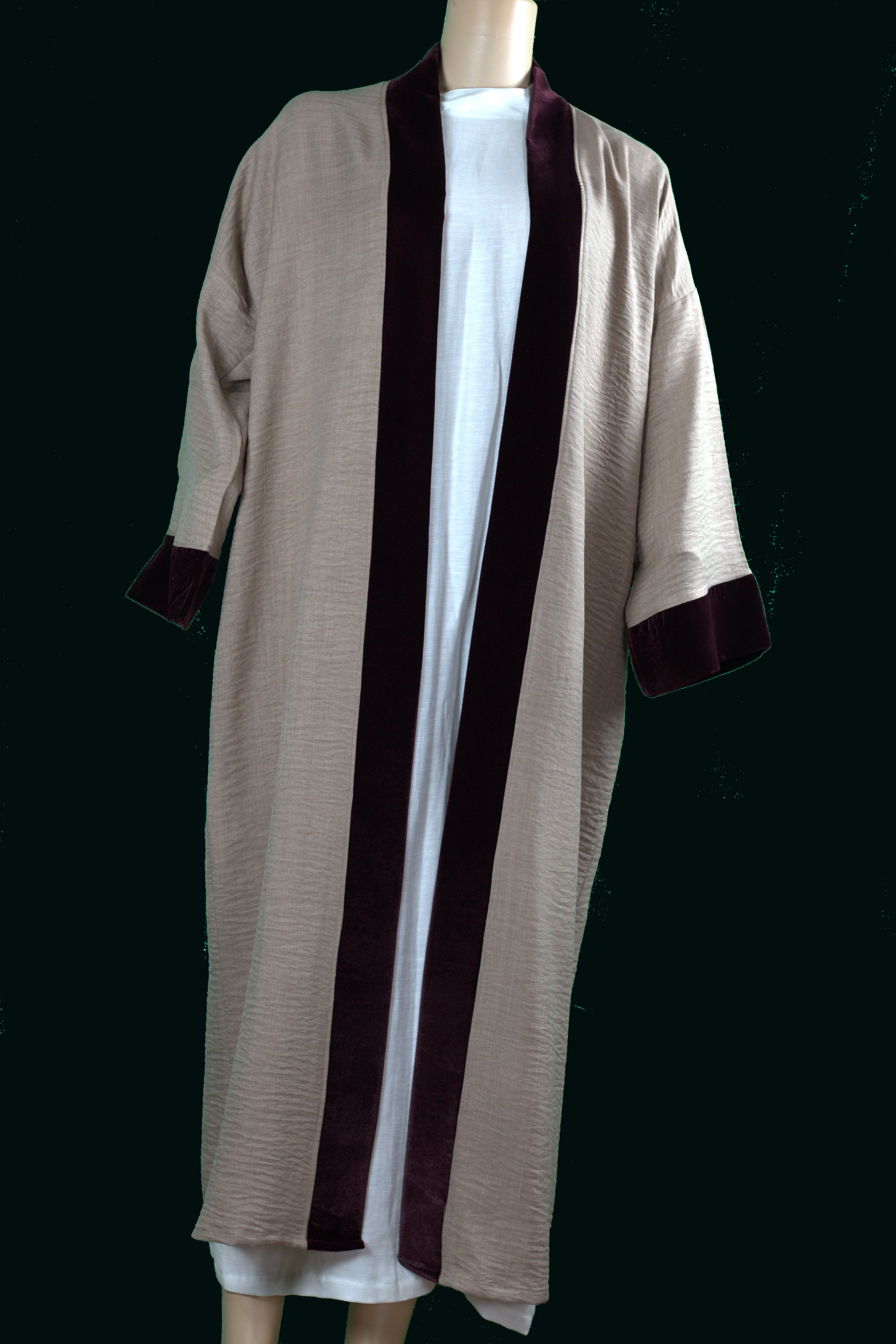 Gandoura Taupe & Velours Lisse