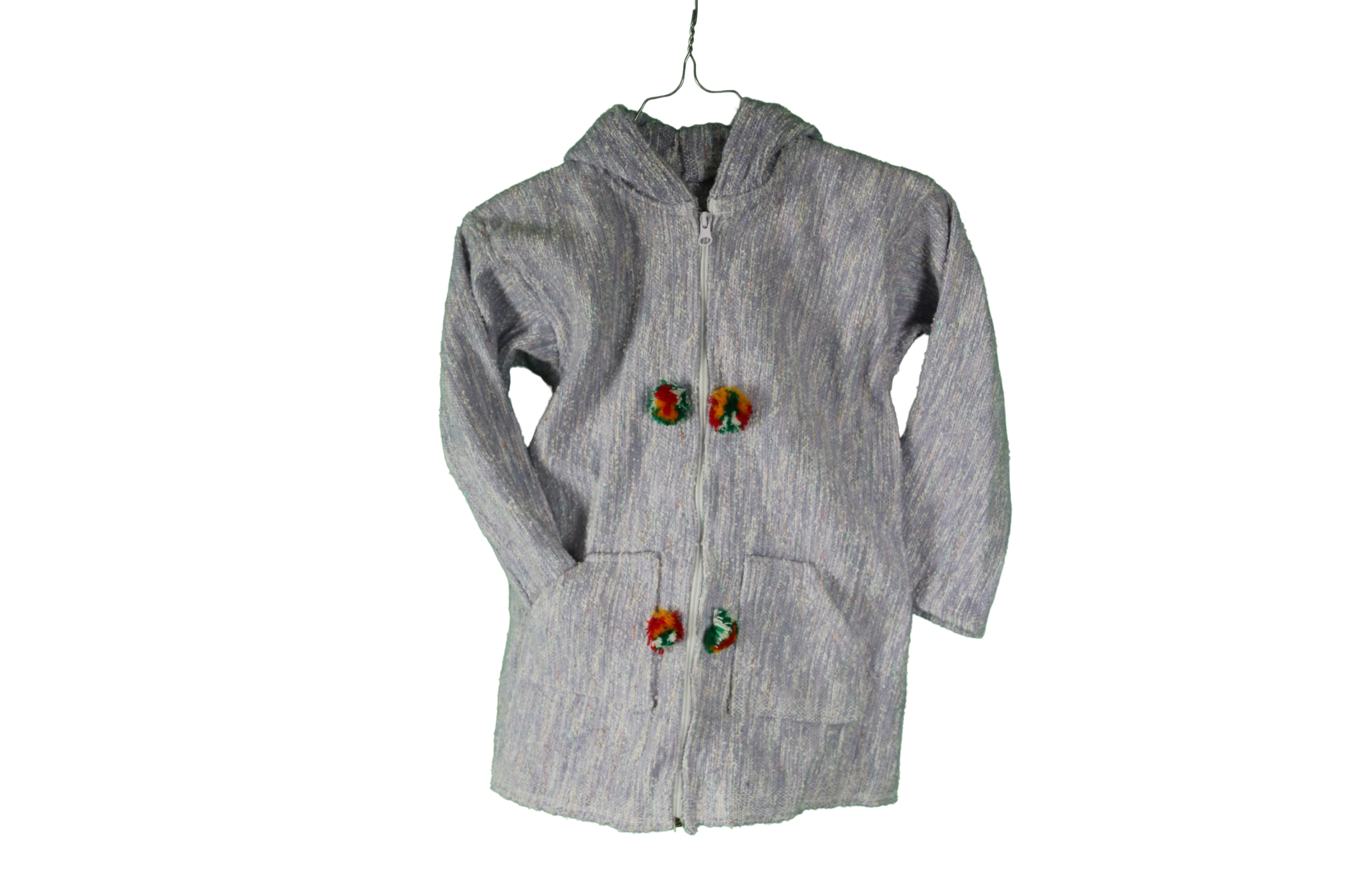 Veste enfant zippée en tissu chiné