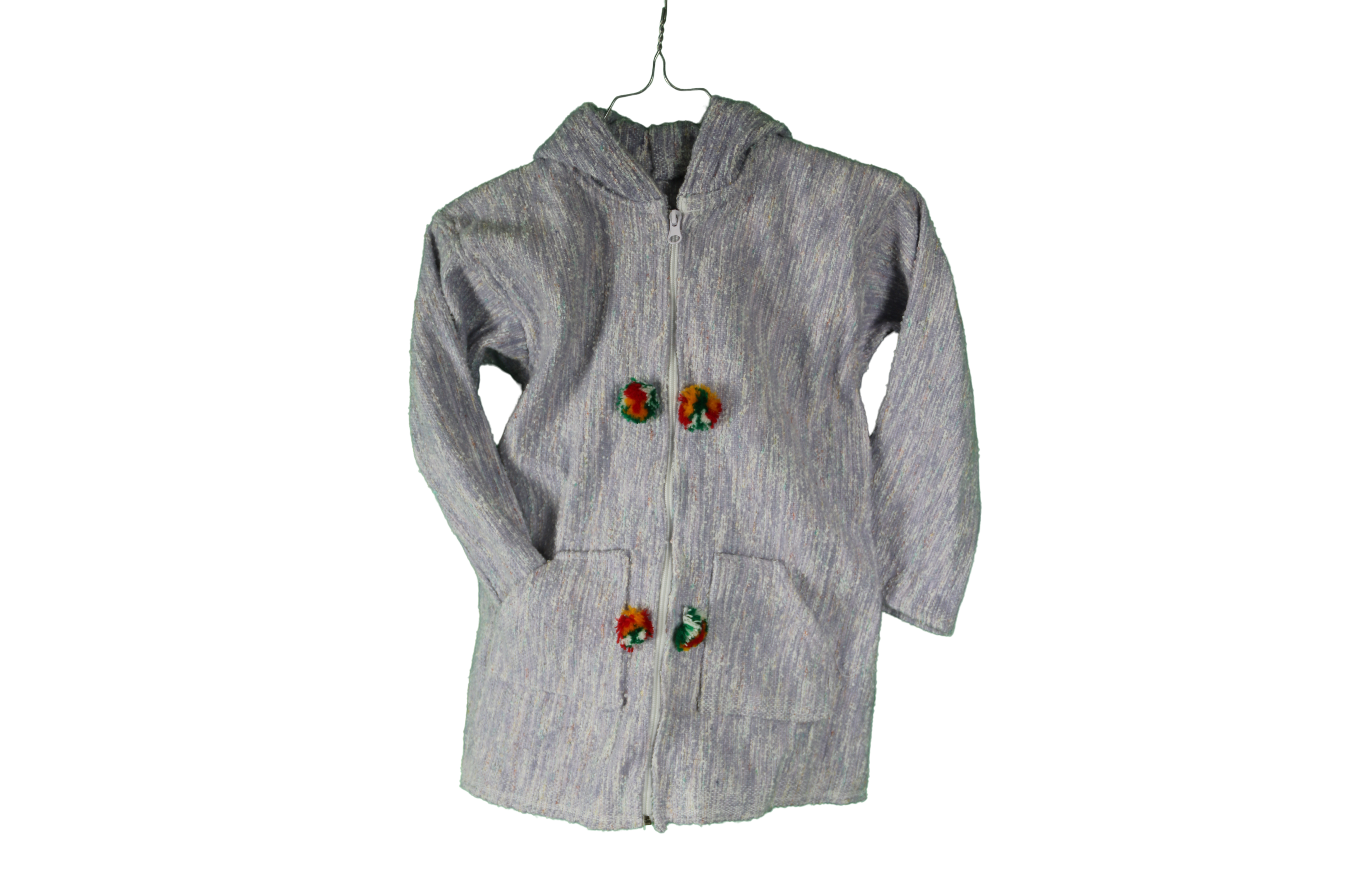 Veste enfant zippée en tissu chiné