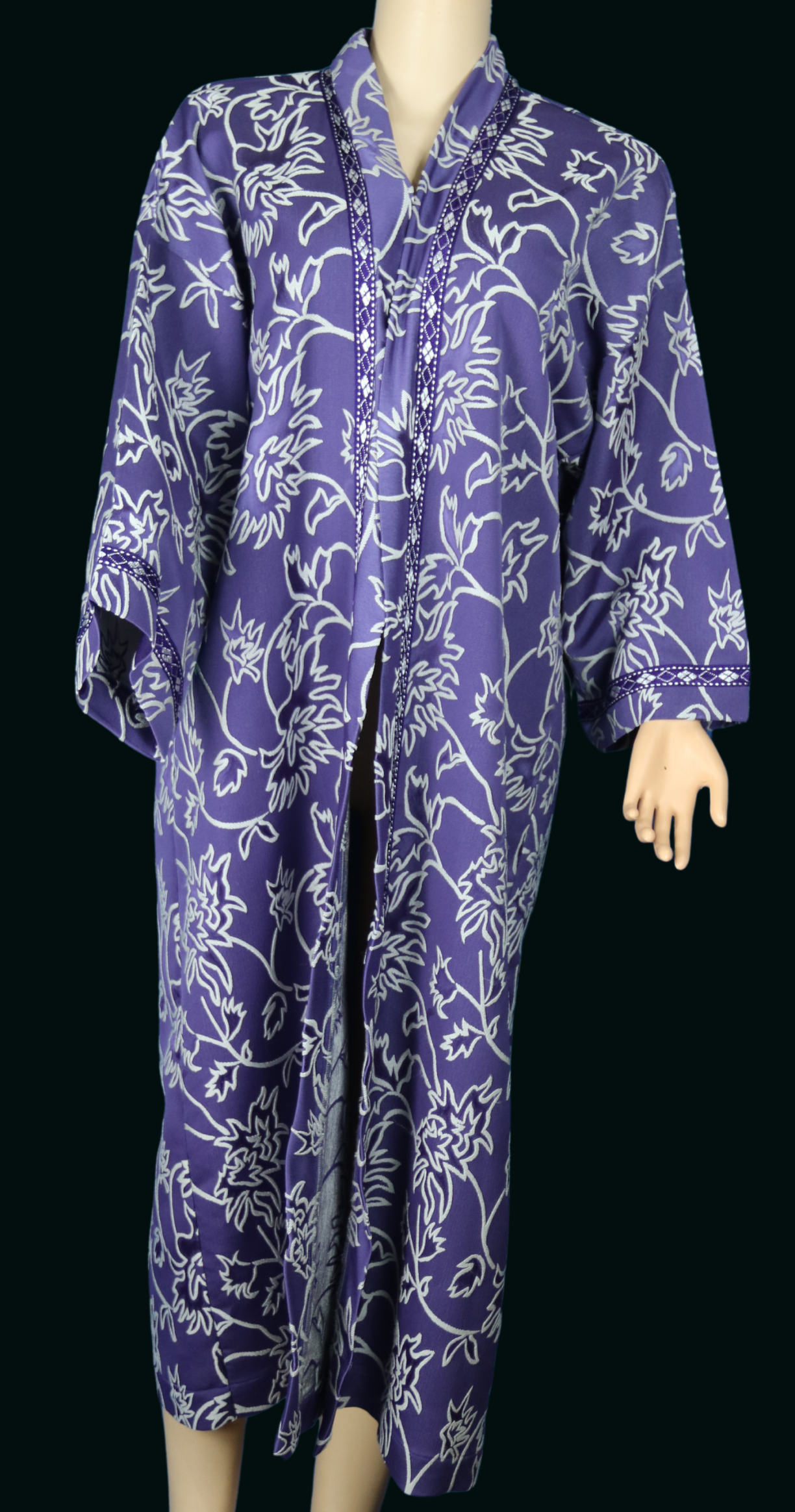 Caftan violet fleuri