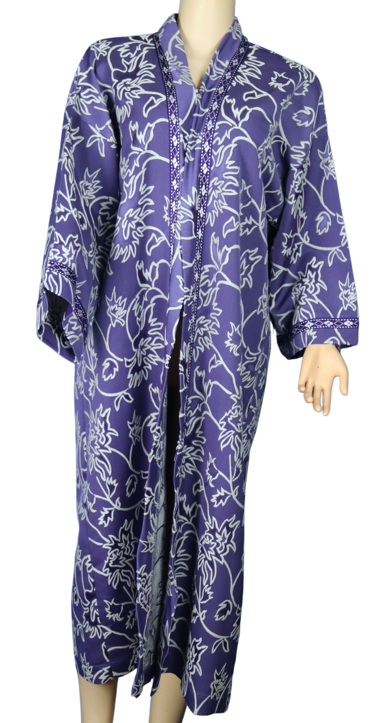 Caftan violet fleuri