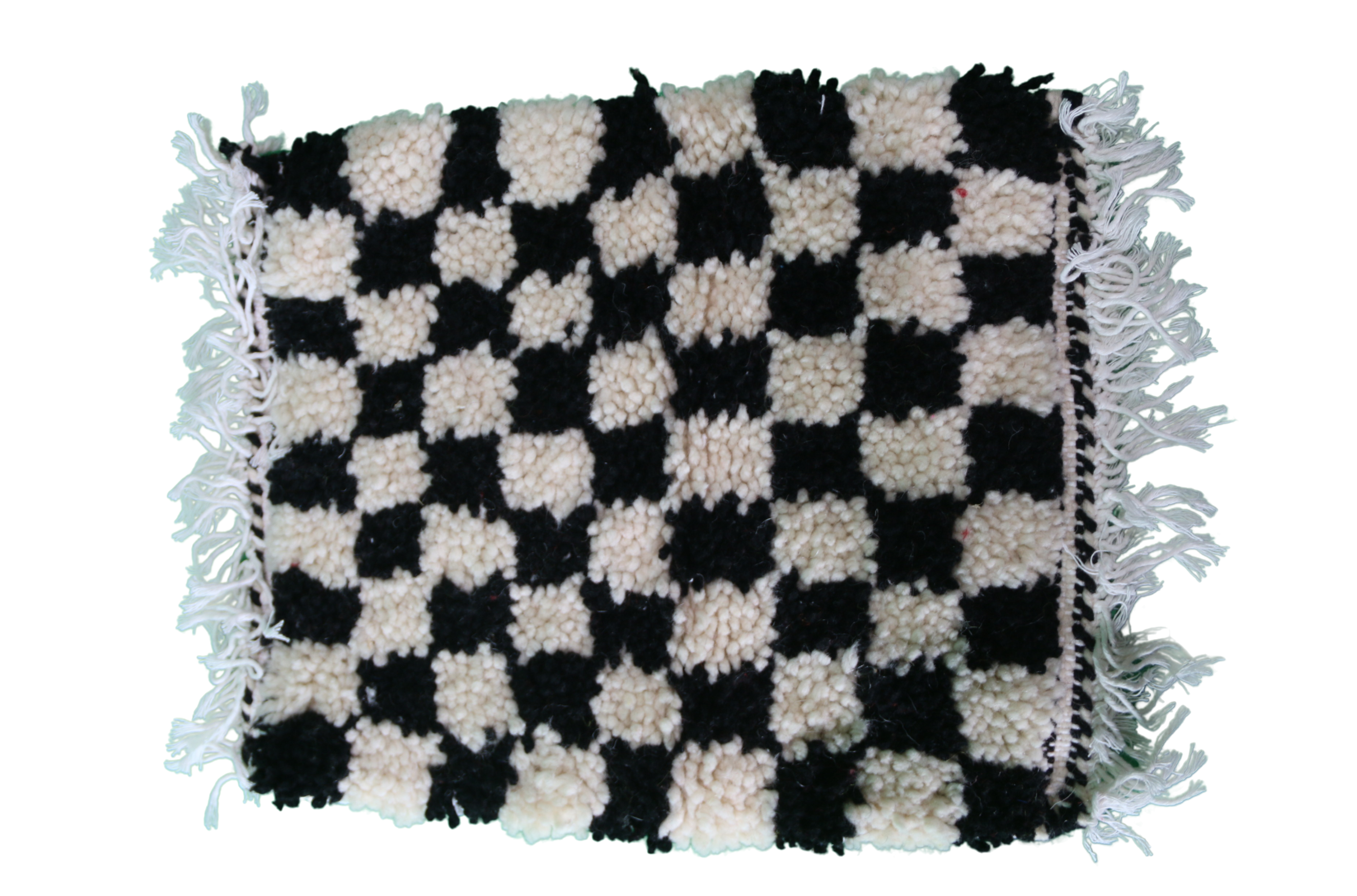 Mini tapis à carreaux noir et blanc