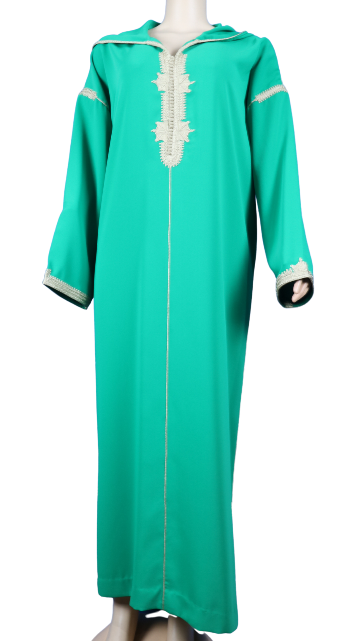 Djellaba verte menthe avec sfifa crème