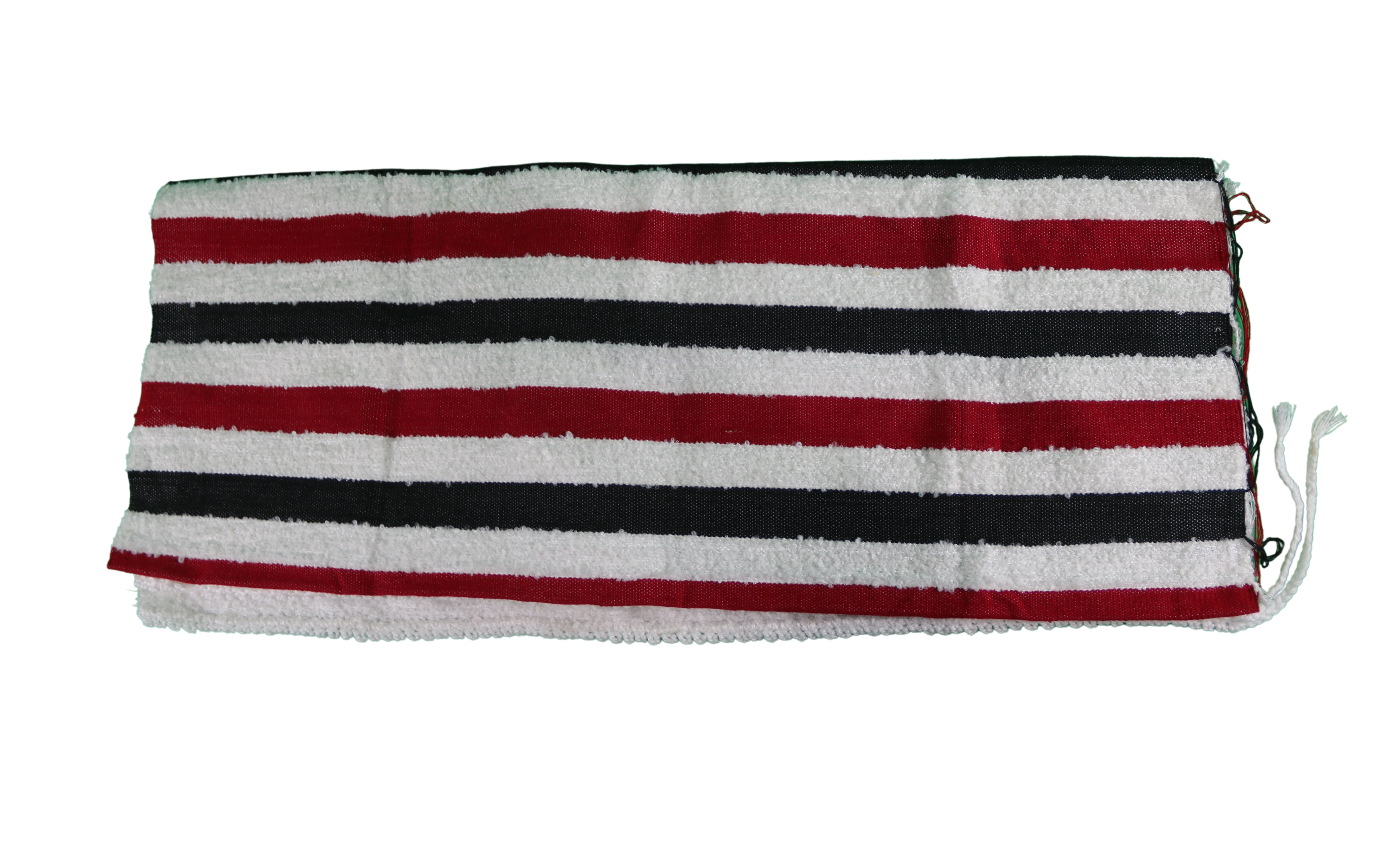 Mendil à Rayures Noires, Rouges et Blanches