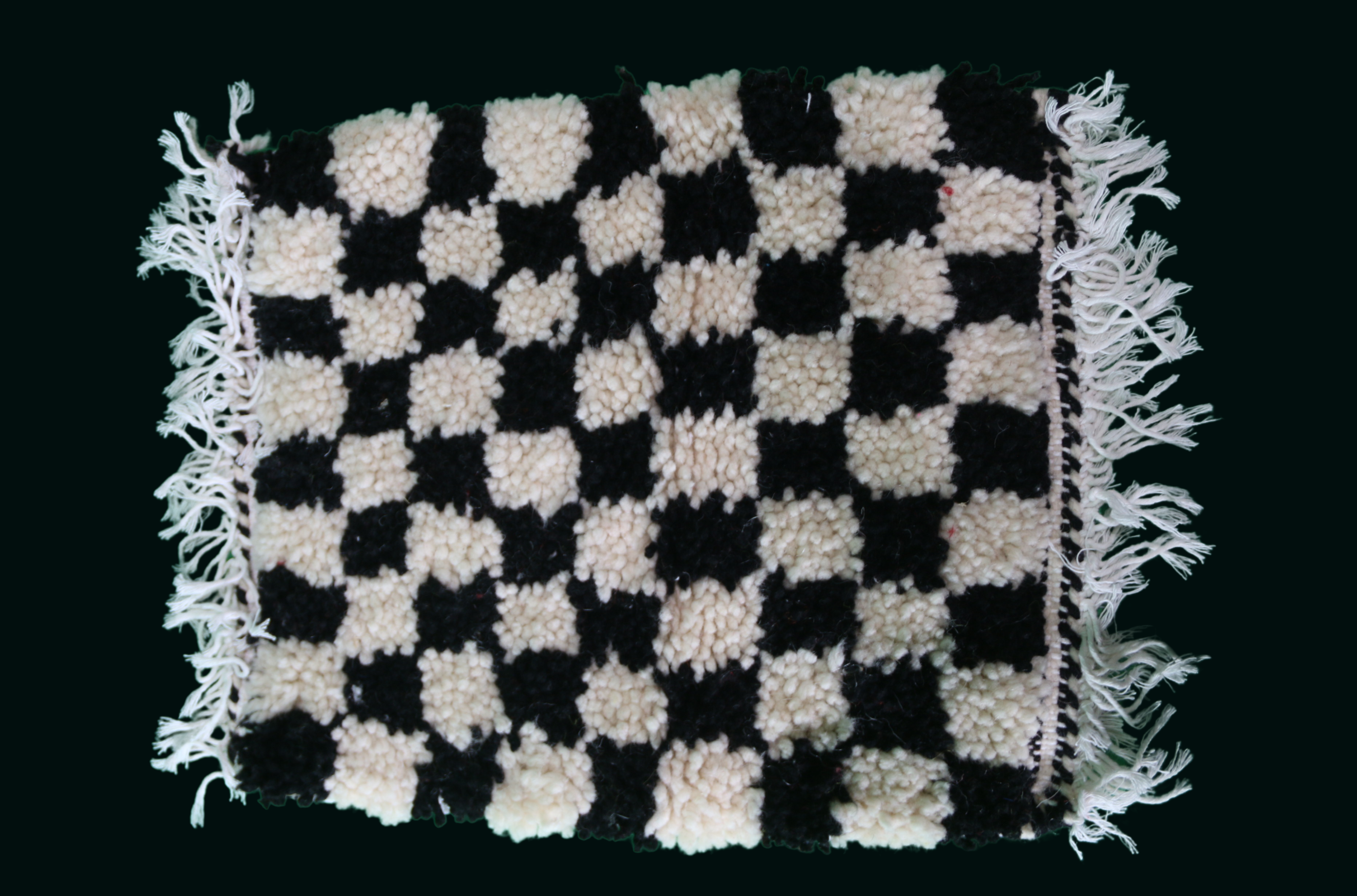 Mini tapis à carreaux noir et blanc