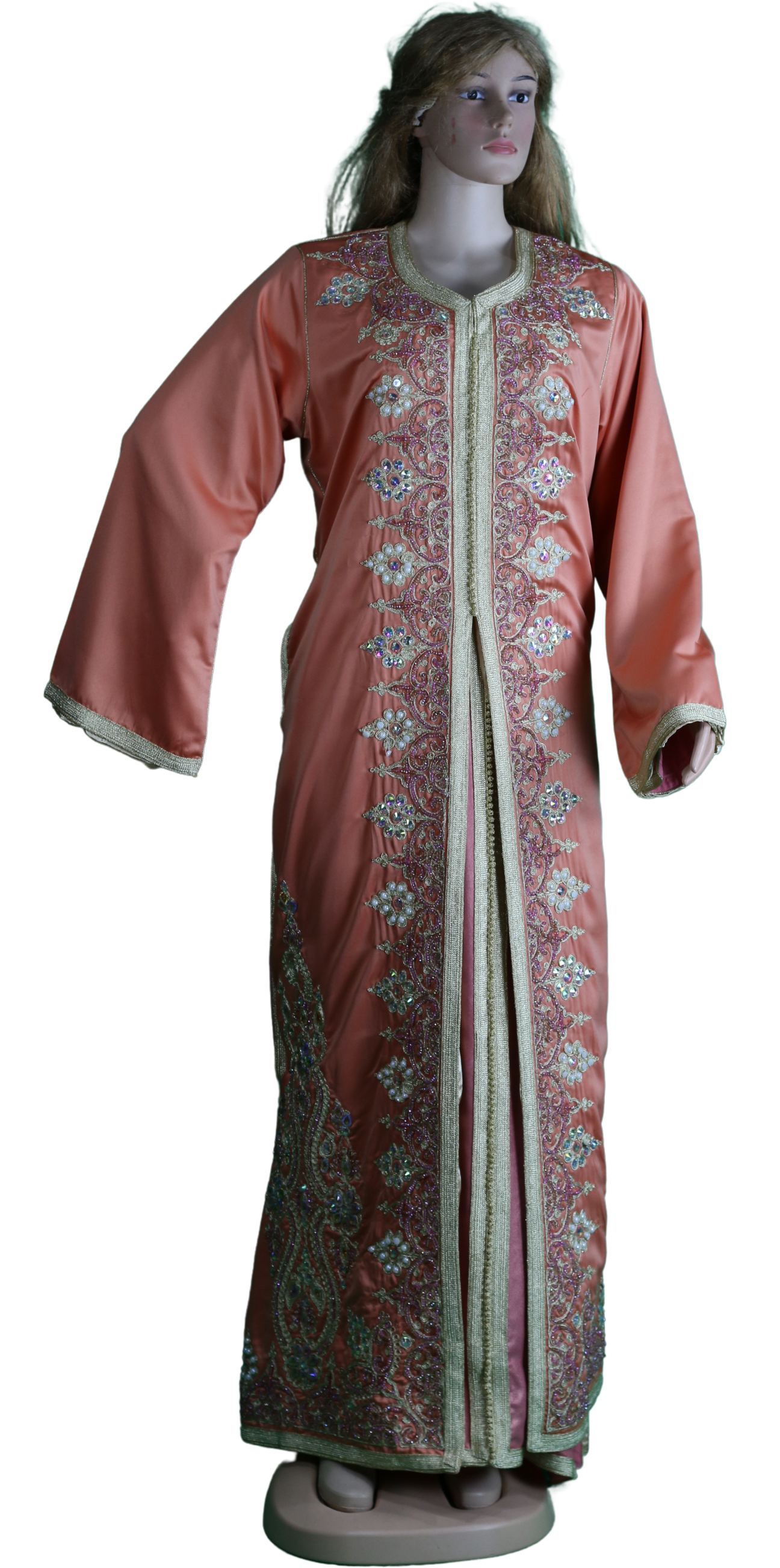 Caftan saumon glamour