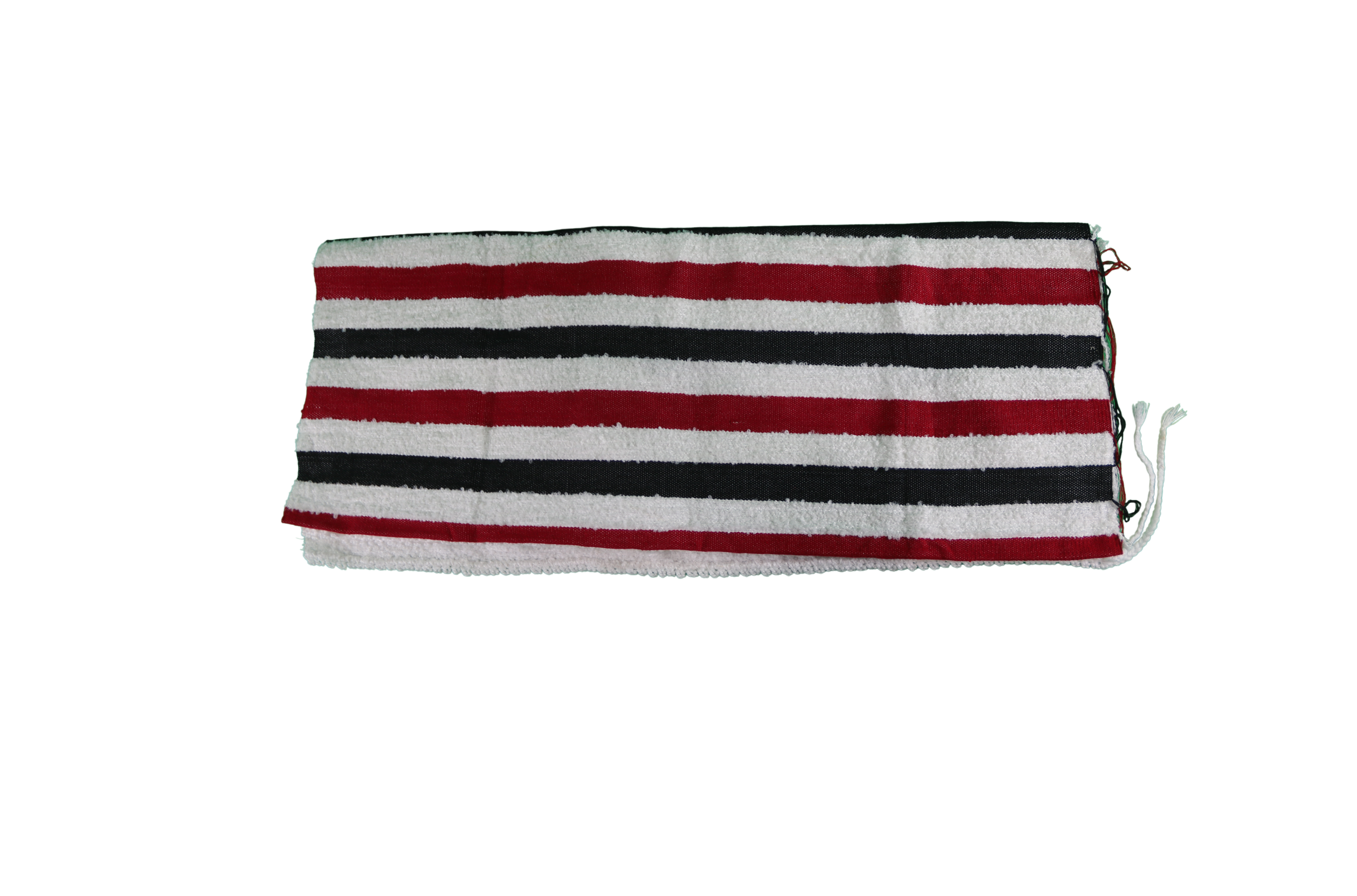 Mendil à Rayures Noires, Rouges et Blanches
