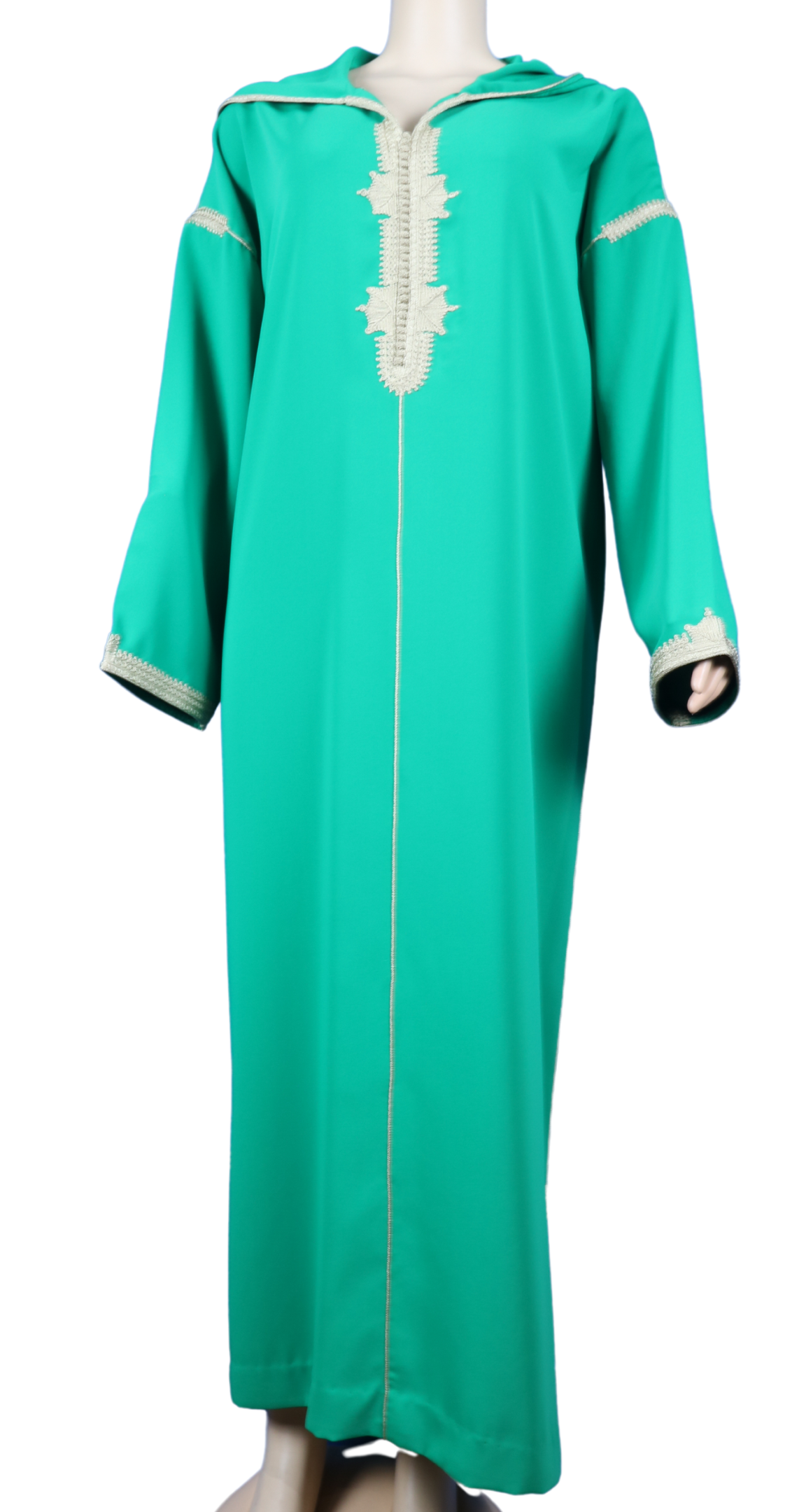 Djellaba verte menthe avec sfifa crème