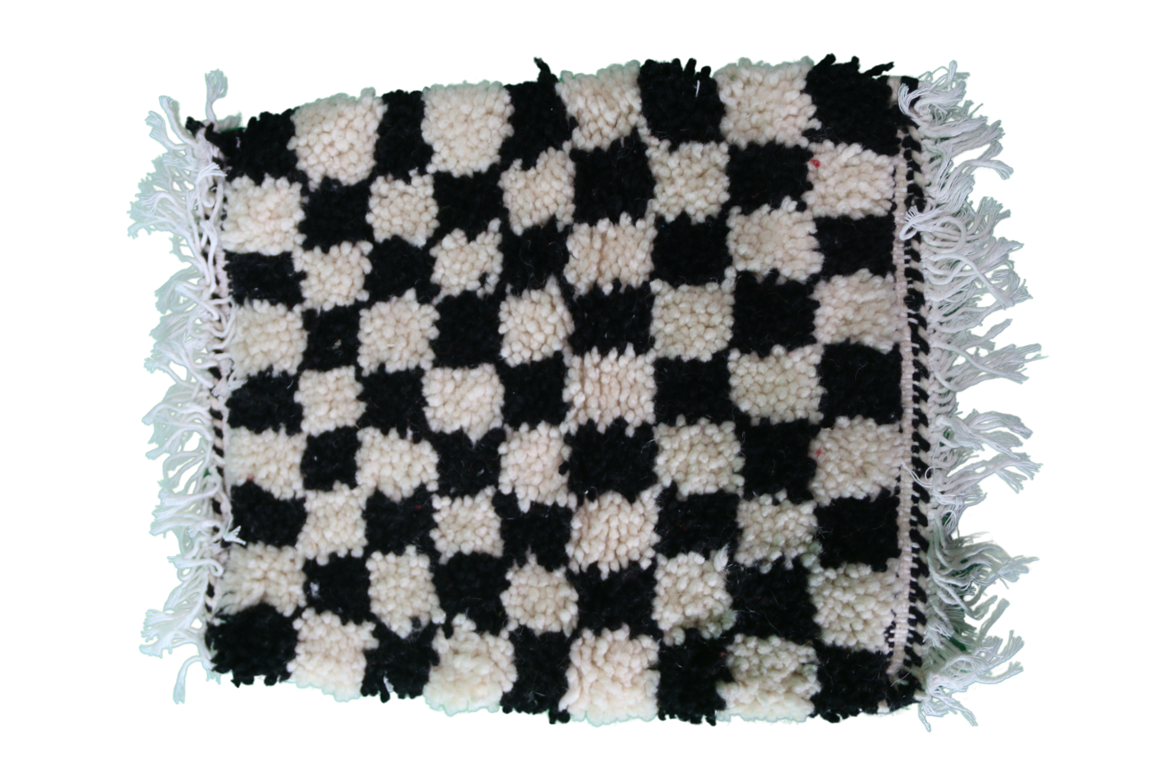 Mini tapis à carreaux noir et blanc